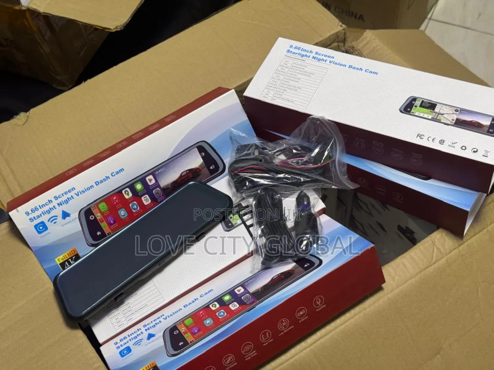 10" Car Dvr Carplay Wifi Gps Dual Len Touchscreen Dashcam.