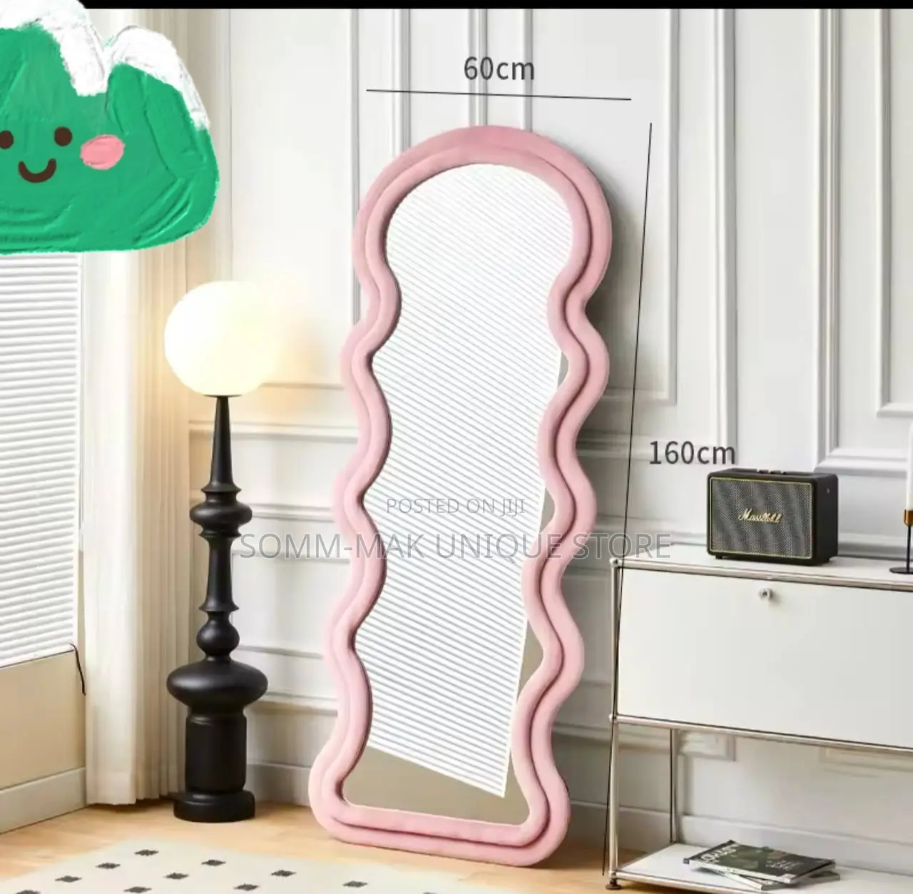 Wave Full-Length Mirror, European Floor Mirror, Korean