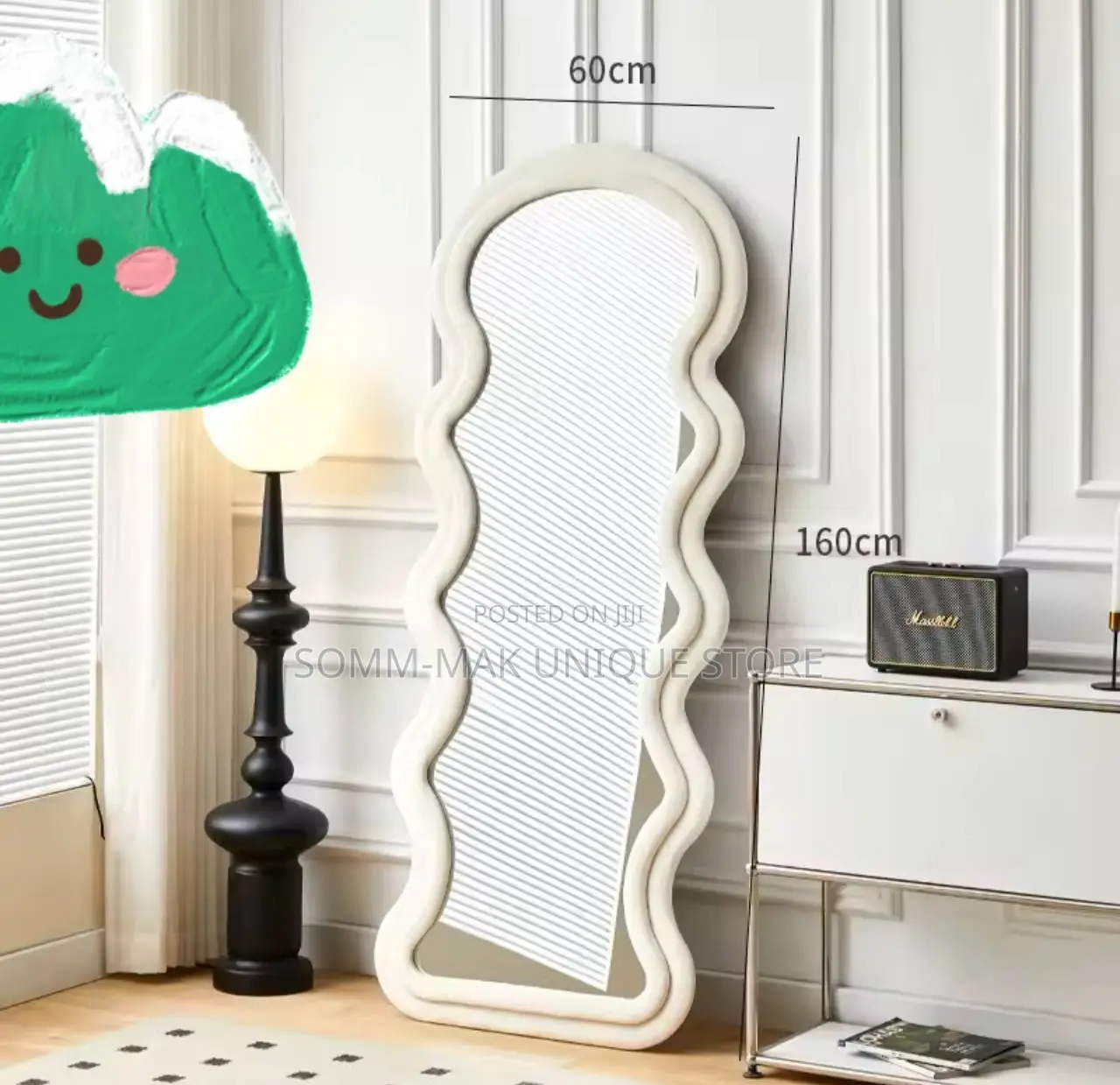 Wave Full-Length Mirror, European Floor Mirror, Korean