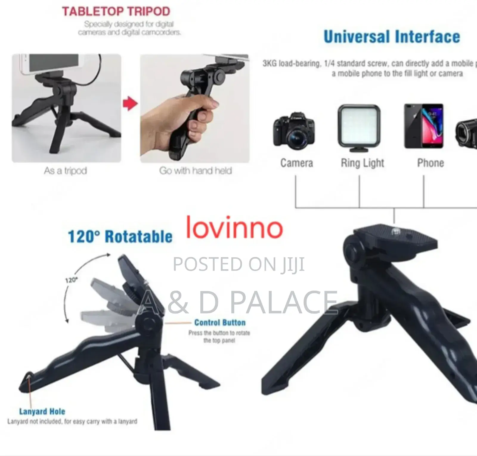 Portable Foldable Rotational Stabilizer Phone Handtripod
