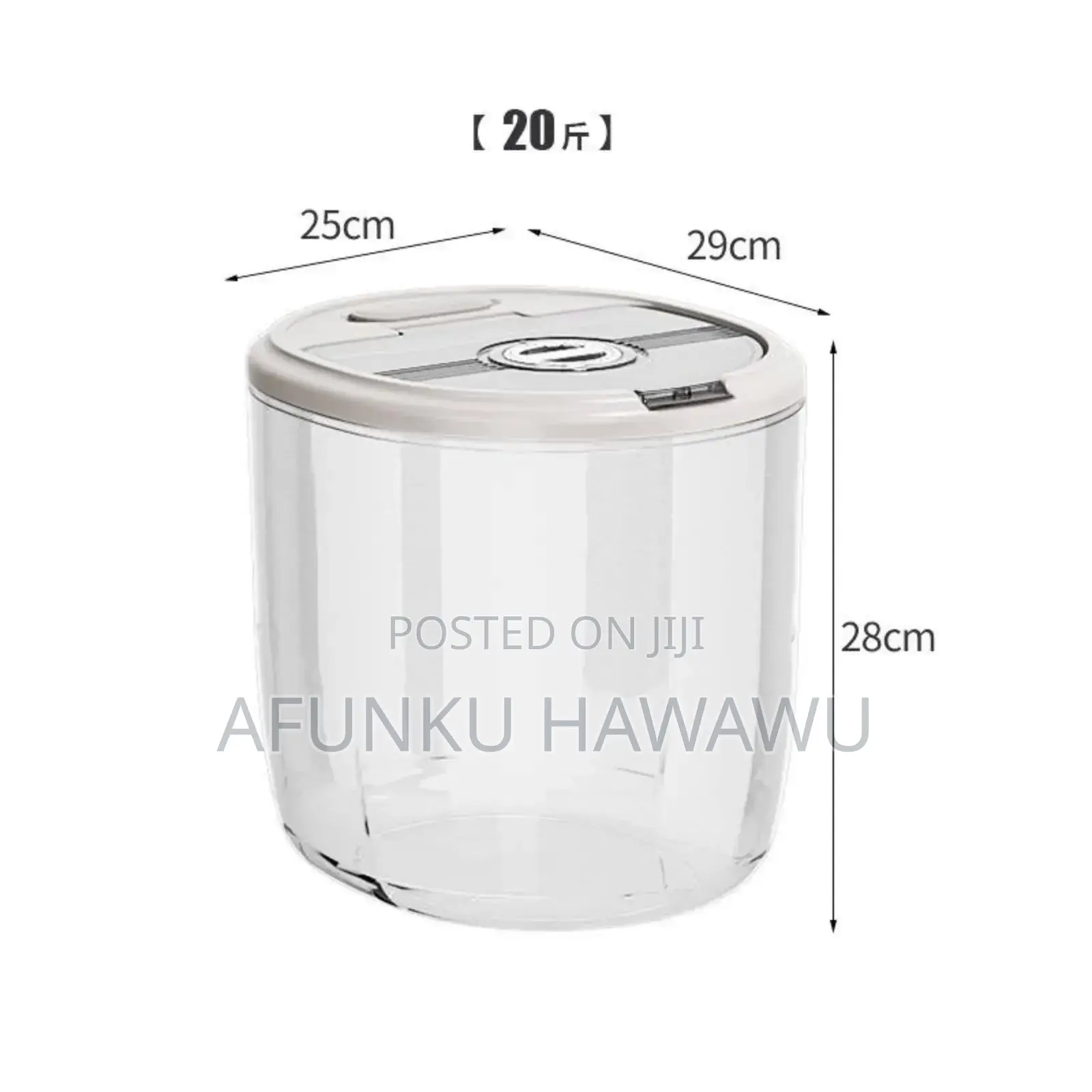 20kg Thick Acrylic Transparent Rice Container