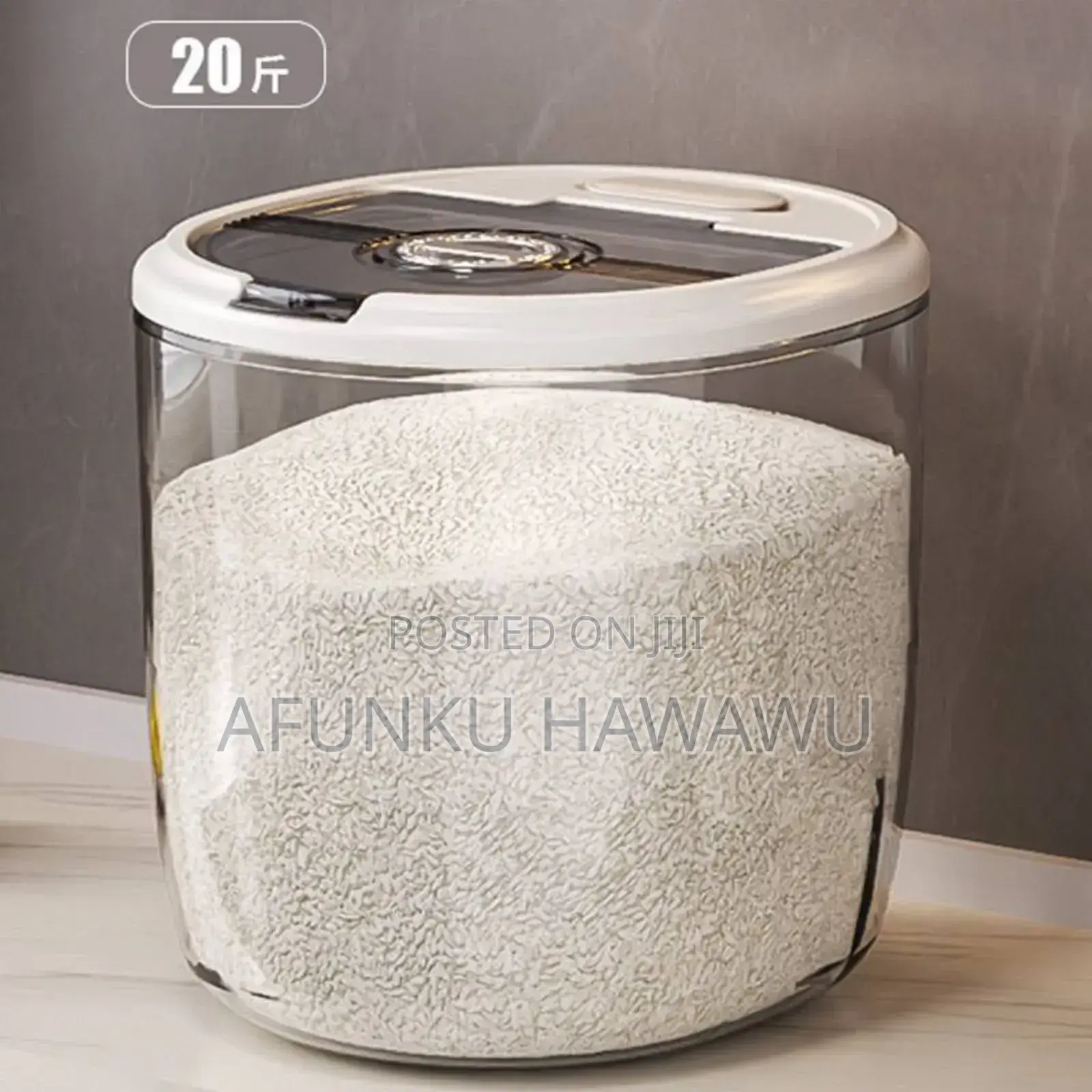 20kg Thick Acrylic Transparent Rice Container