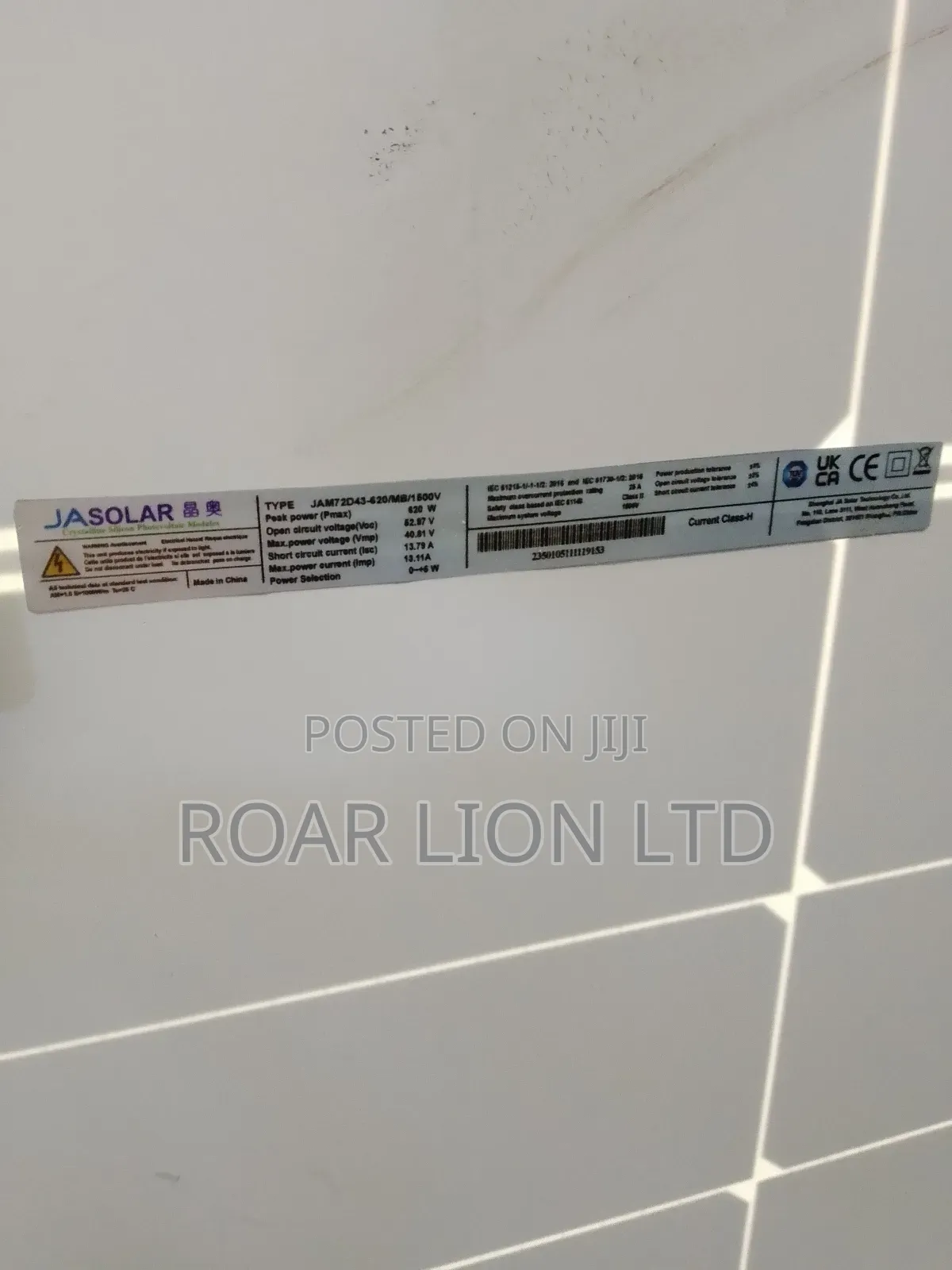 620w Ja Solar Panels 144cells
