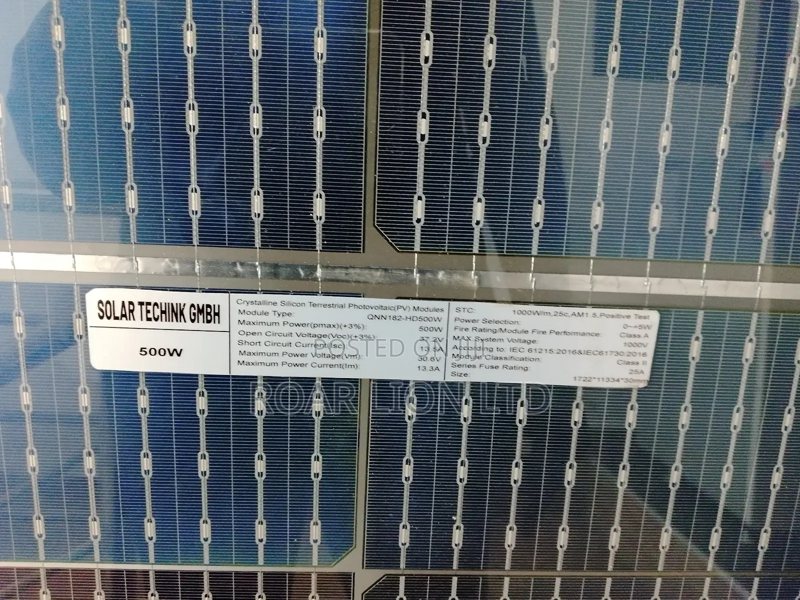 500w Bi Facial Techink Gmbh Solar Panels 108cells
