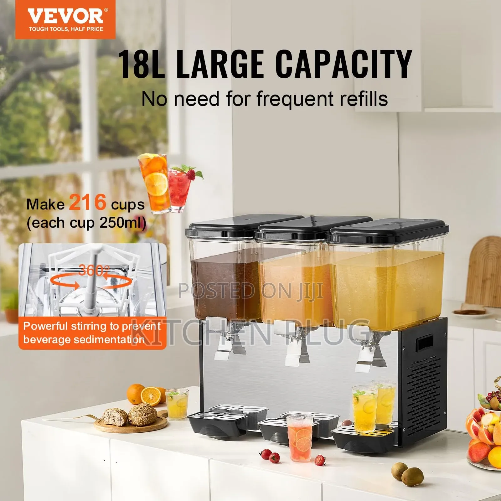 3 Compartment Juice Dispenser (Commercial Use)