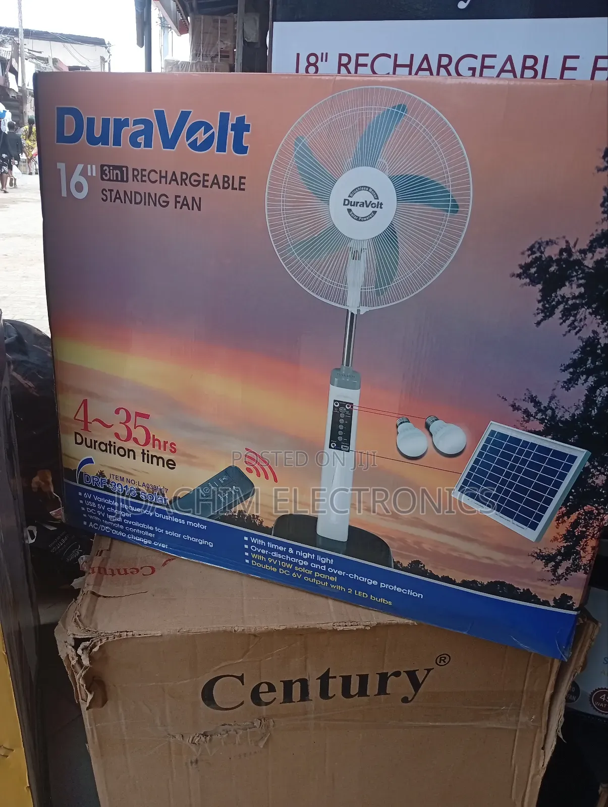 Duravolt 16 Inches Rechargeable Fan