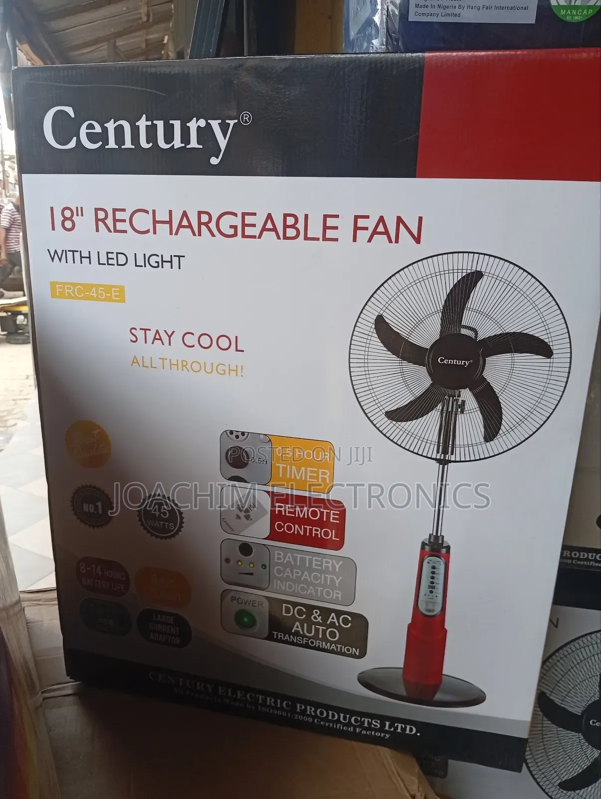 Century 18 Inches Rechargeable Fan