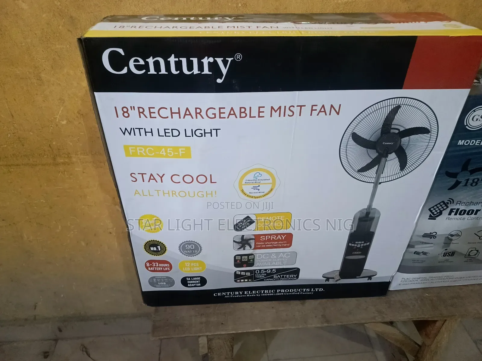 18 Inches Rechargeable Mist Fan Century
