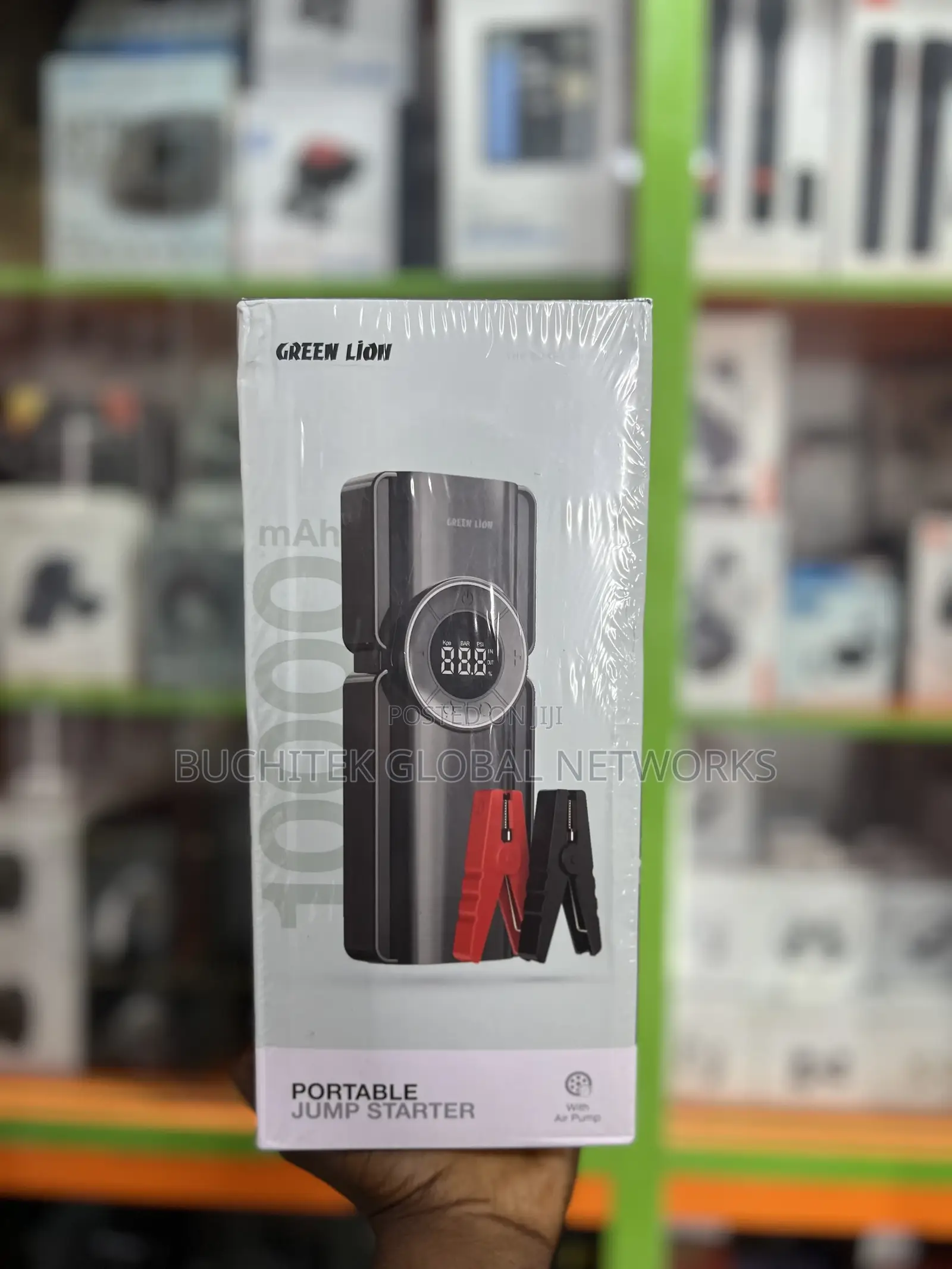 Green Lion Portable Jump Starter-12v Voltage 10,000mah.