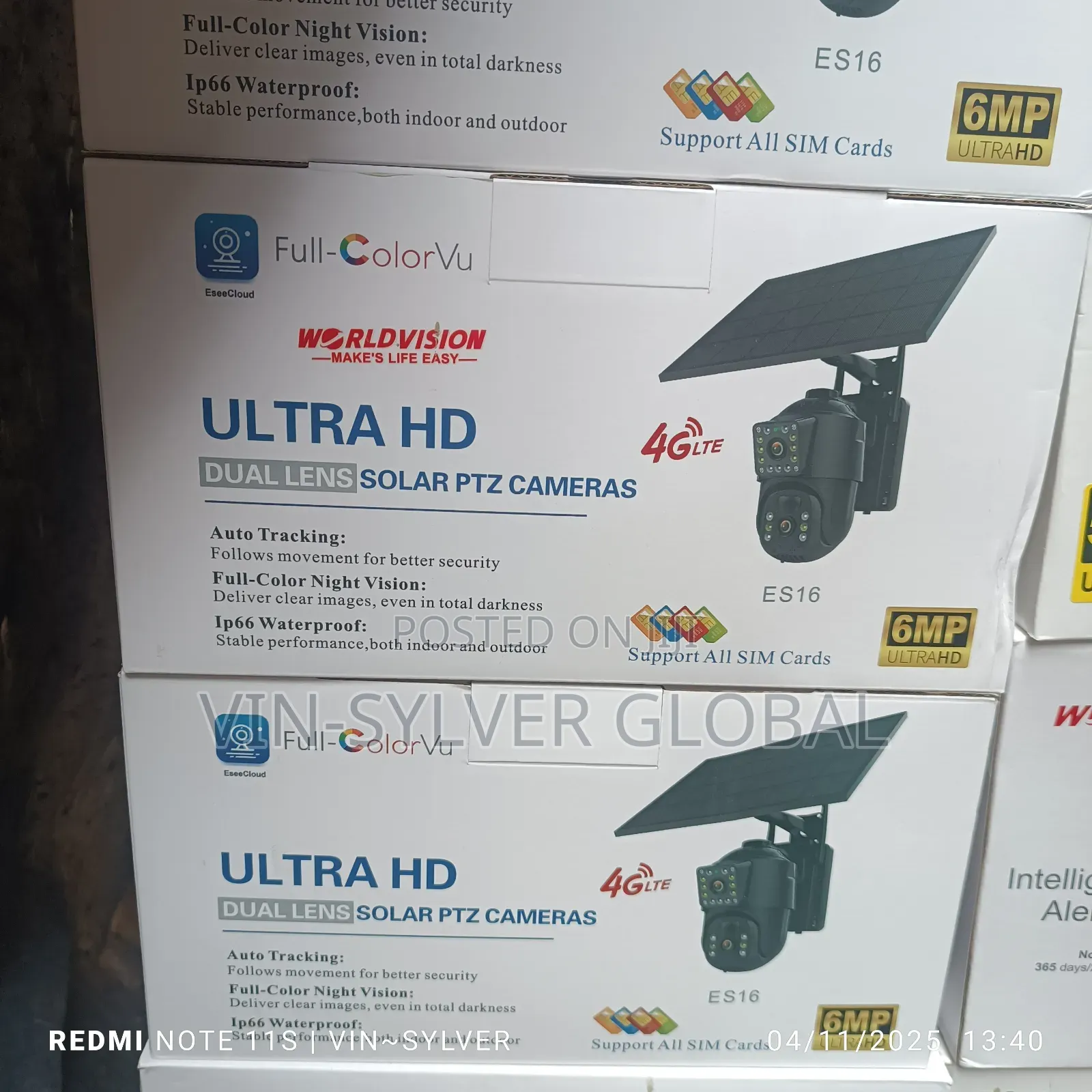 Eseecloud App Solar Powered CCTV Camera Dual Lens
