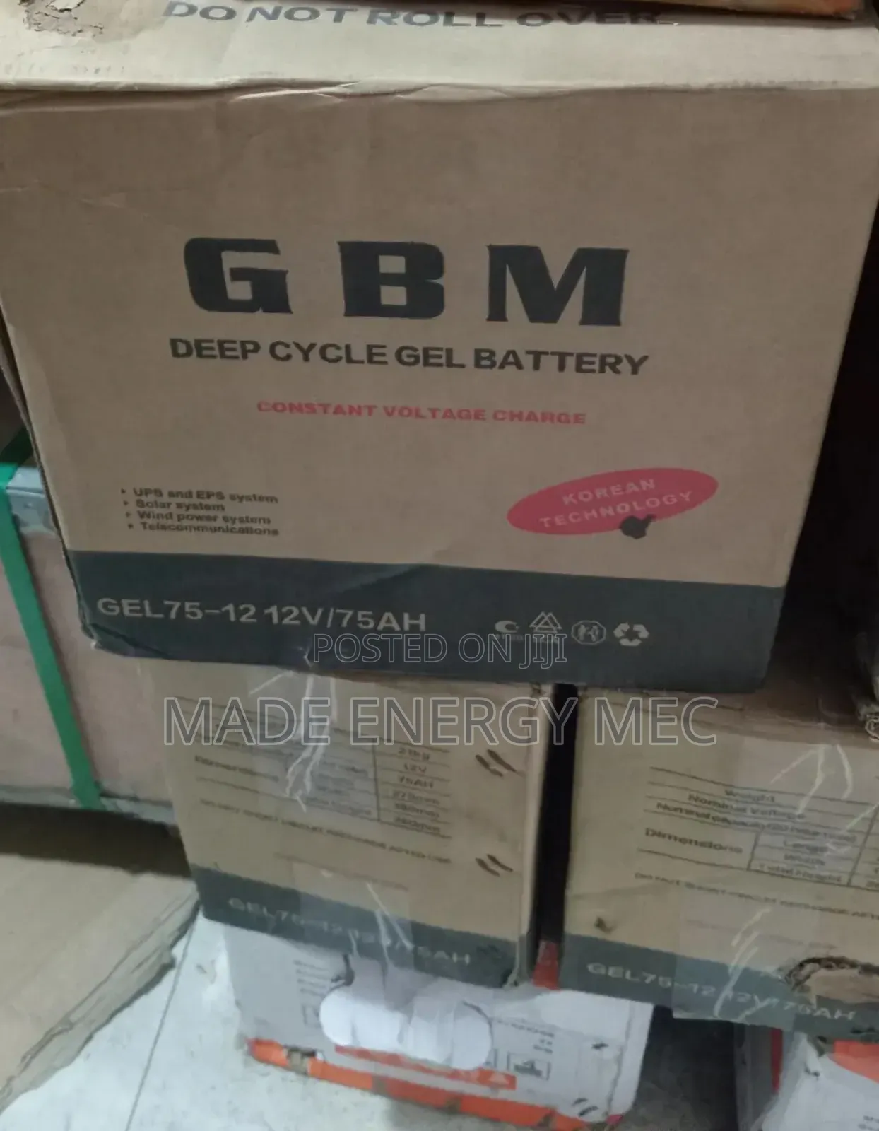 GBM Deep Cycle Gel Battery 75ah