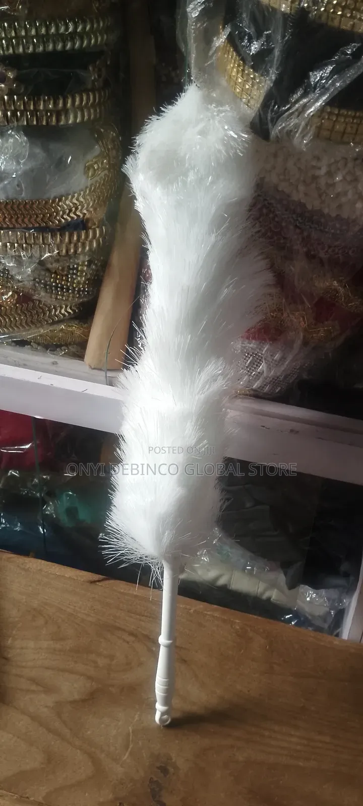 Beautiful Ostrich Feather Duster Bride and Groom Pen Wedding