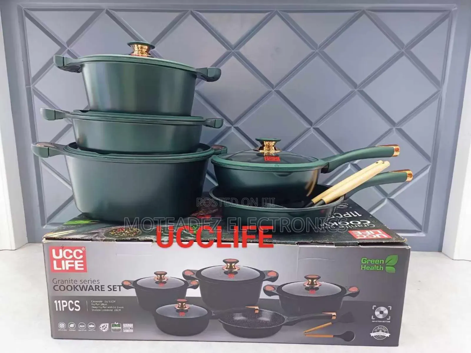 Ucc Life 11pcs Non Stick Granite Series Cookware W/Fry Pan