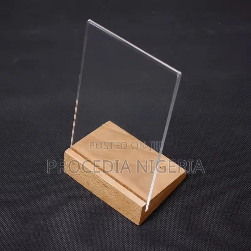 A4 Acrylic Flyer Holder With Detachable Wood Base