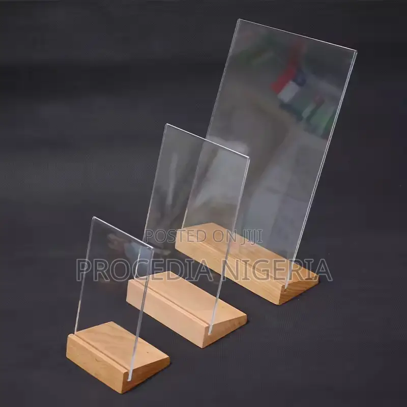 A4 Acrylic Flyer Holder With Detachable Wood Base