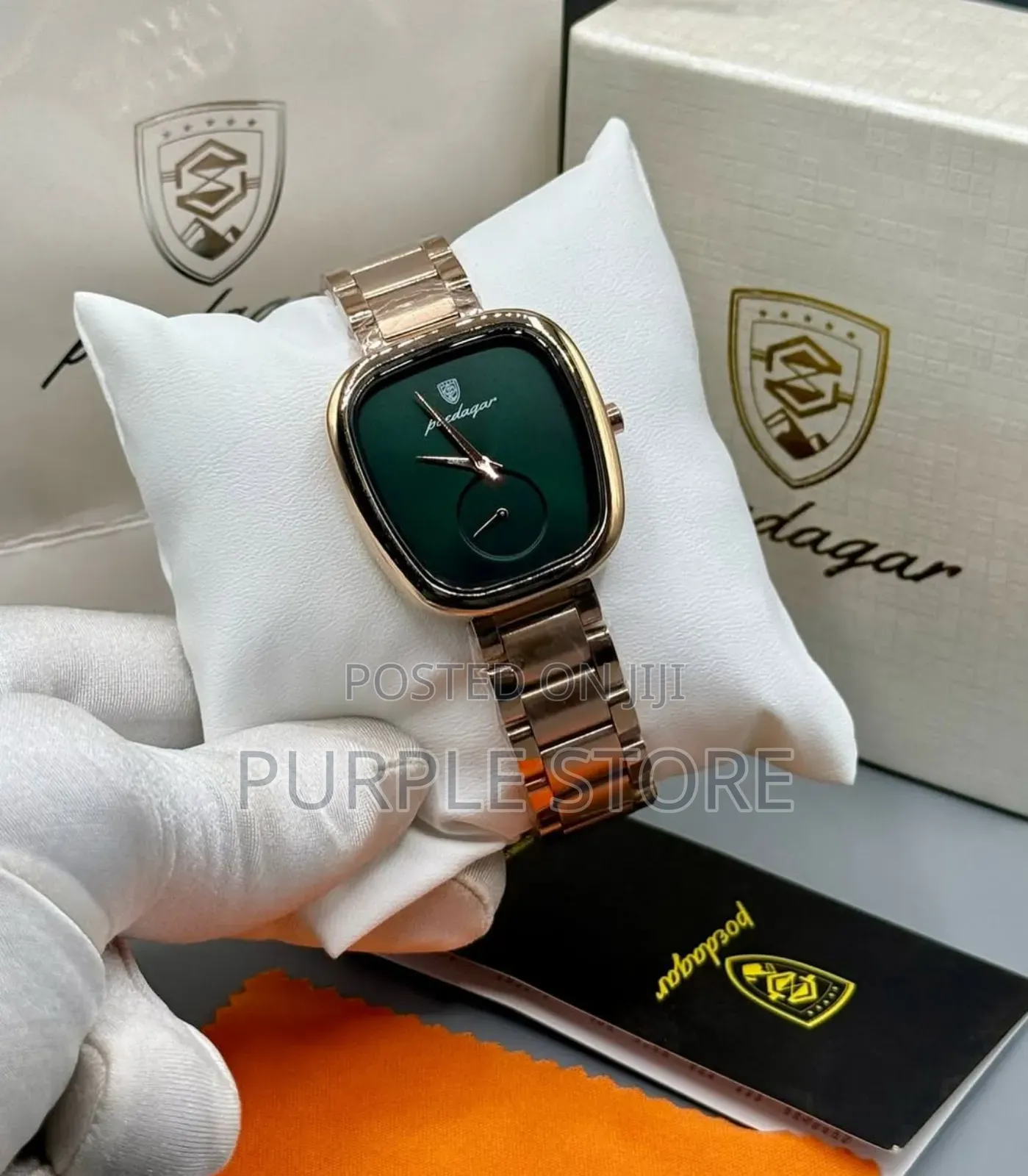 Poedagar Steel Chain Watch for Women Rosegold