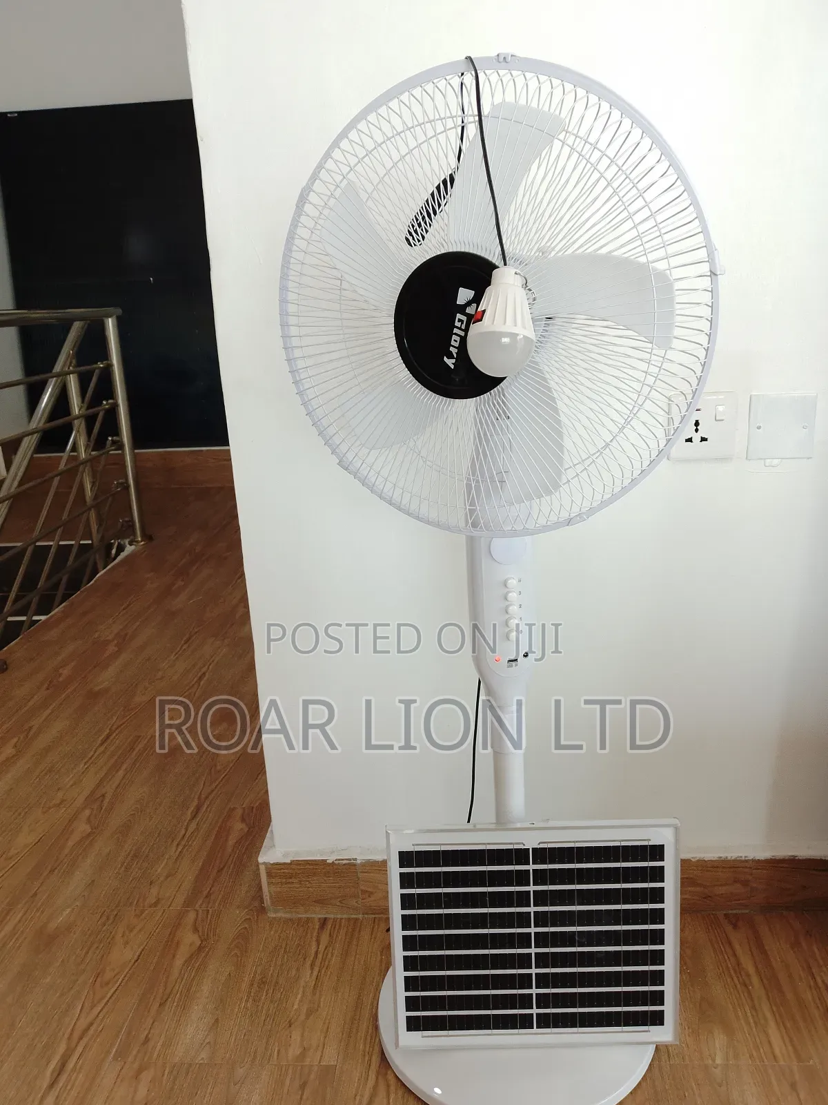Solar Rechargeable Fan With Panel 16inches