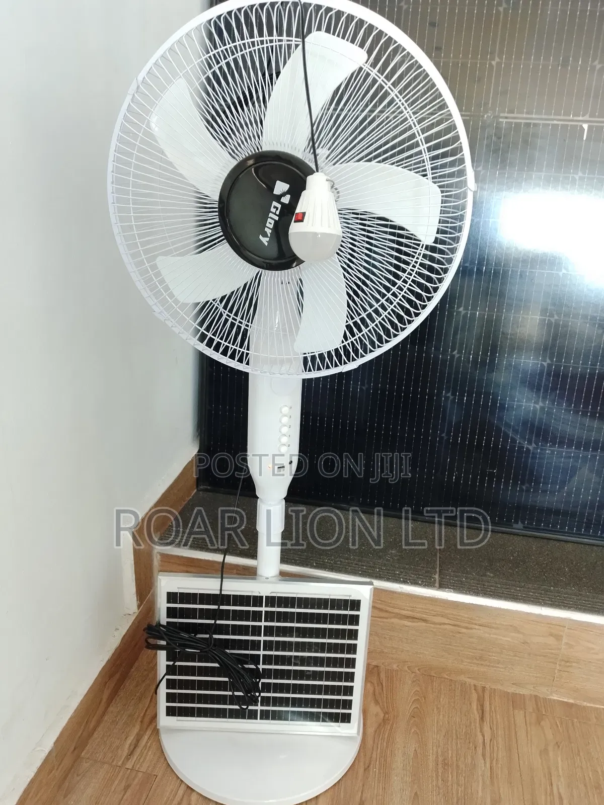 Solar Rechargeable Fan With Panel 16inches
