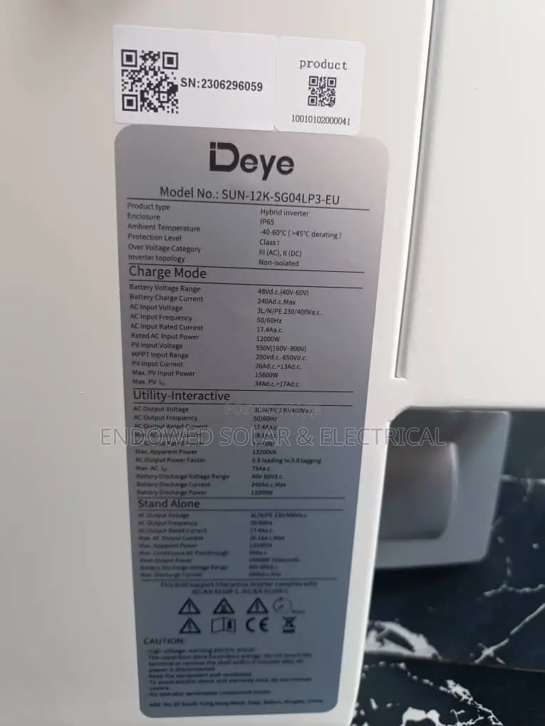 A 12kwh 3phase Hybrid Inverter System of Deye Product