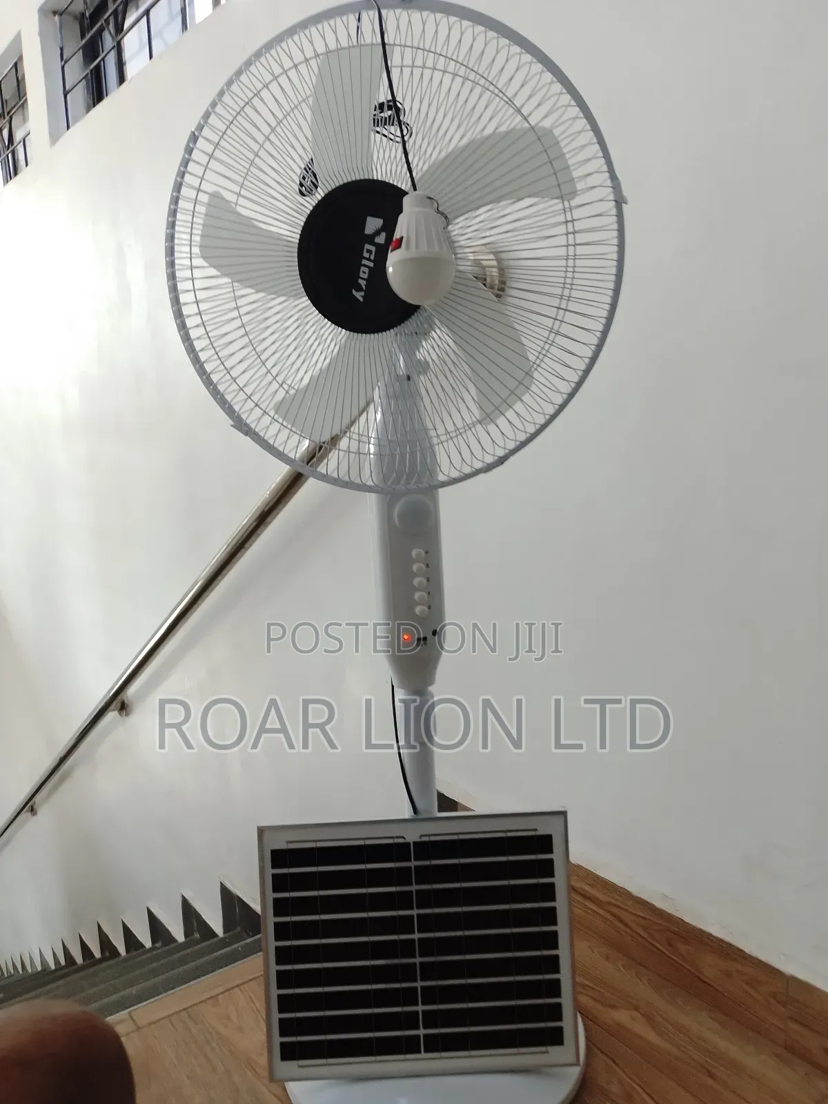 Solar Rechargeable Fan With Panel 16inches