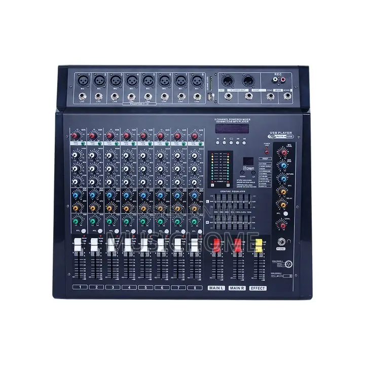 8 Channels Powered Mixer With Equalizer