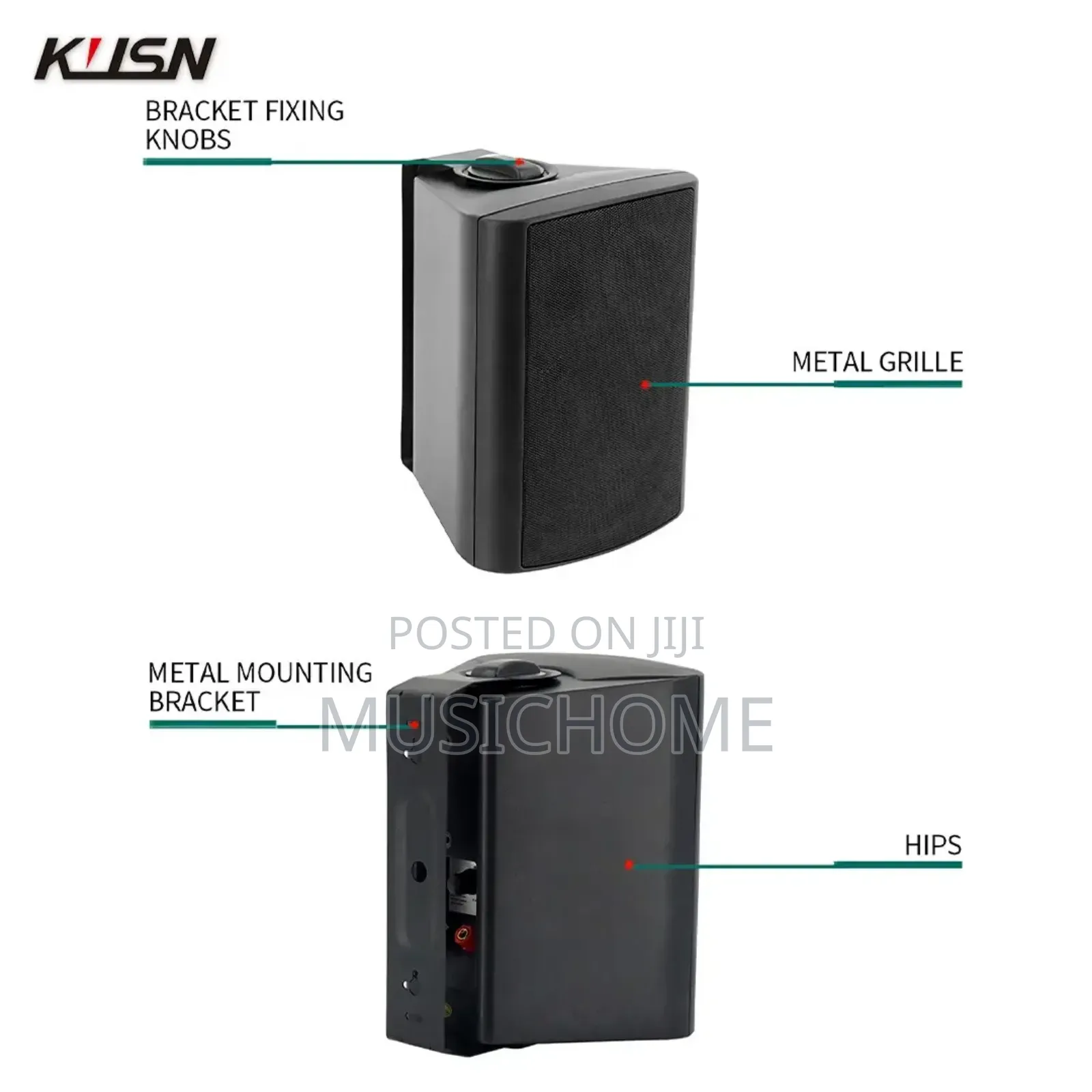 Background Music System With 6pcs of Wall Mount Speakers