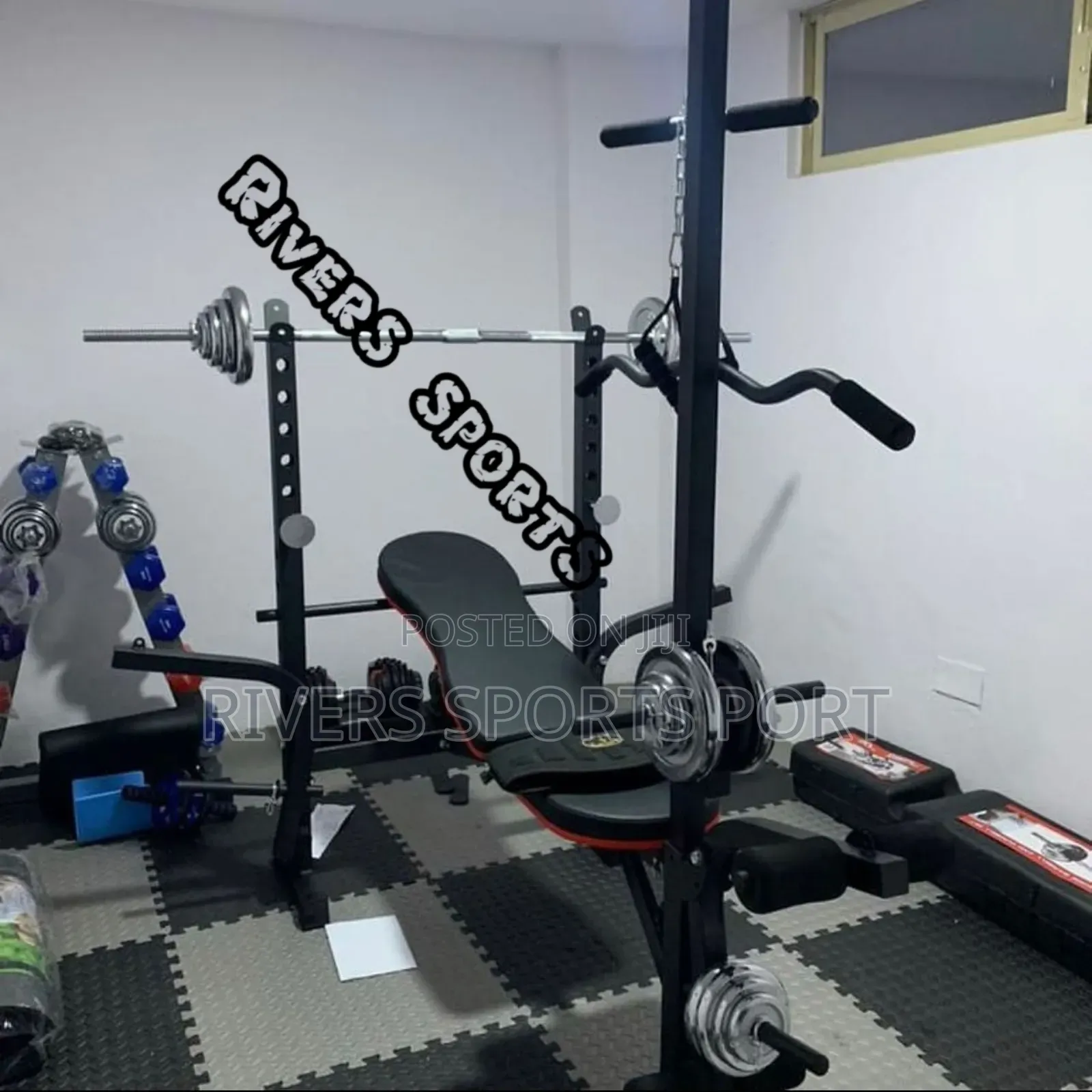 NEW Weight Bench Press With Latpull & 50kg DUMBBELL AND BARBELL SET