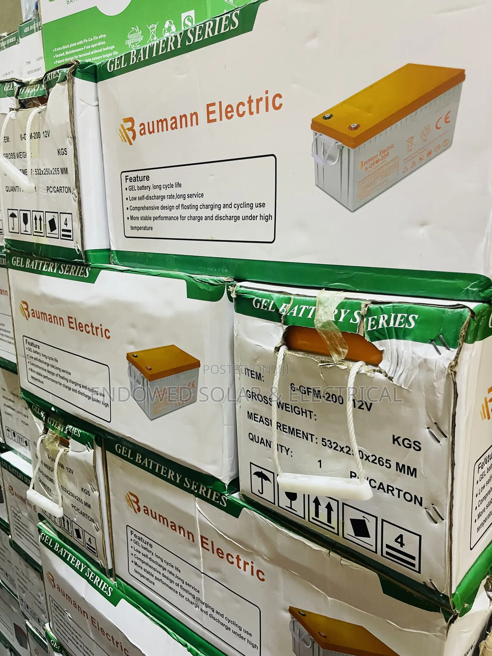 Baumann Product of 200ah 12v Dry Cell Batteries