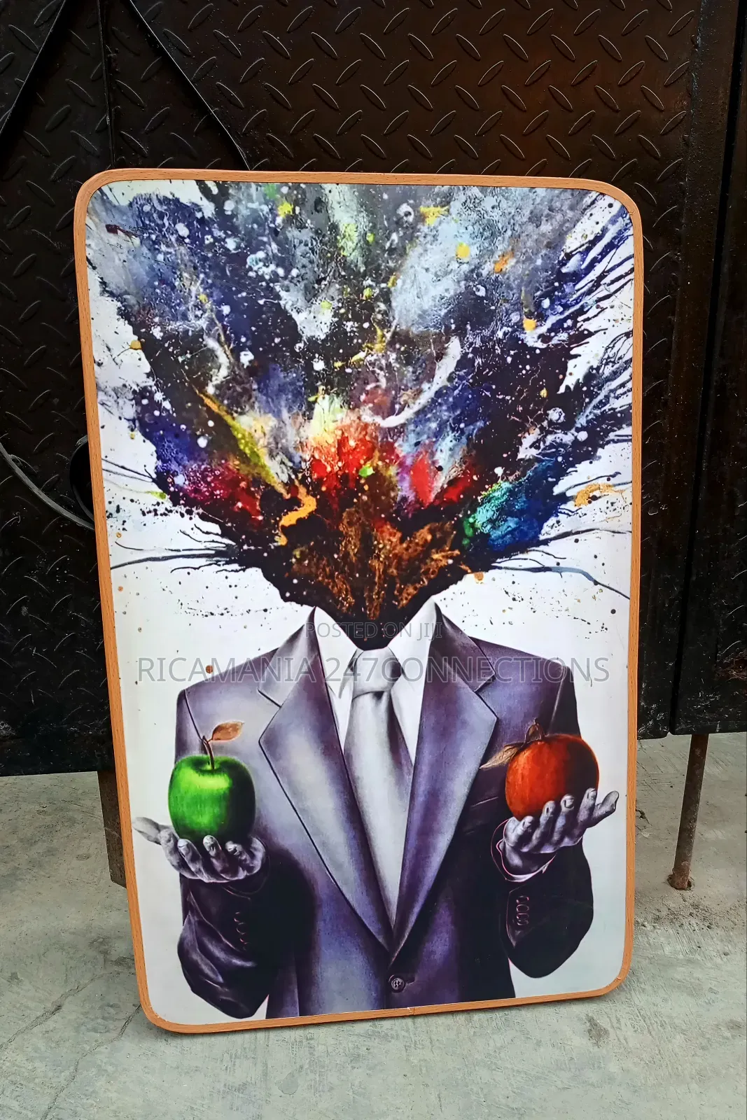 Green and Red Apple Man Artwork