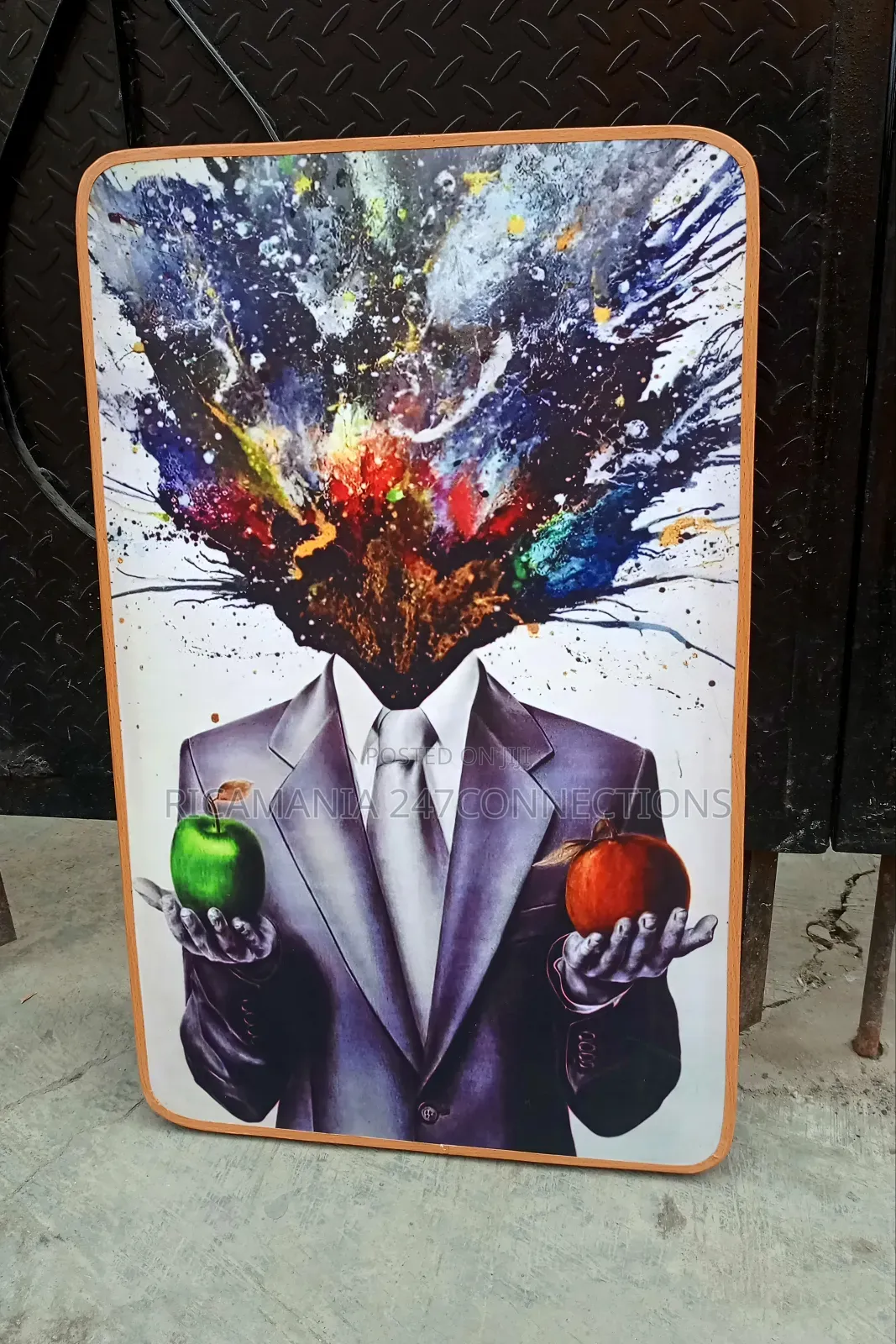 Green and Red Apple Man Artwork
