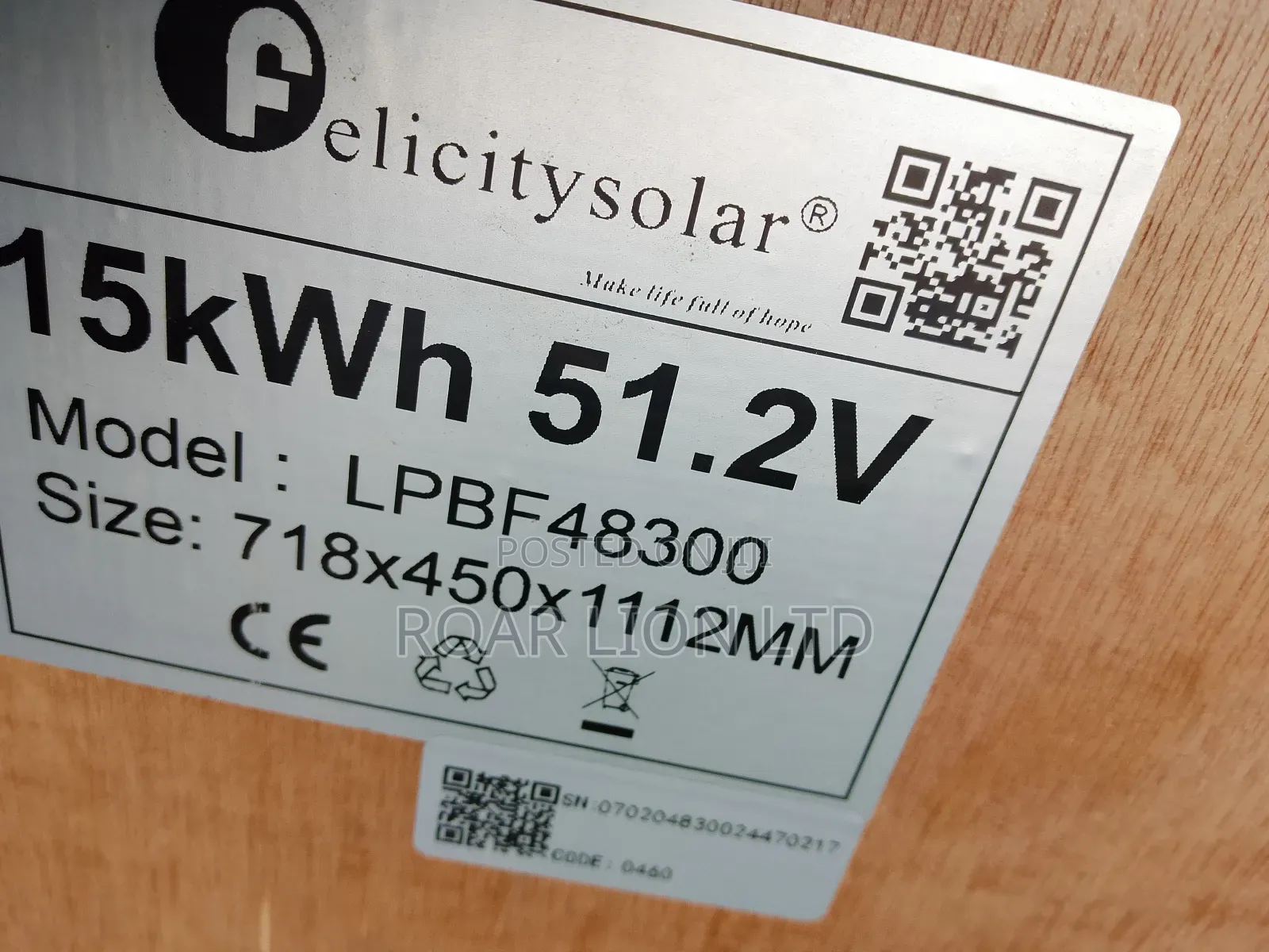 15kwh Felicity Lithium Battery