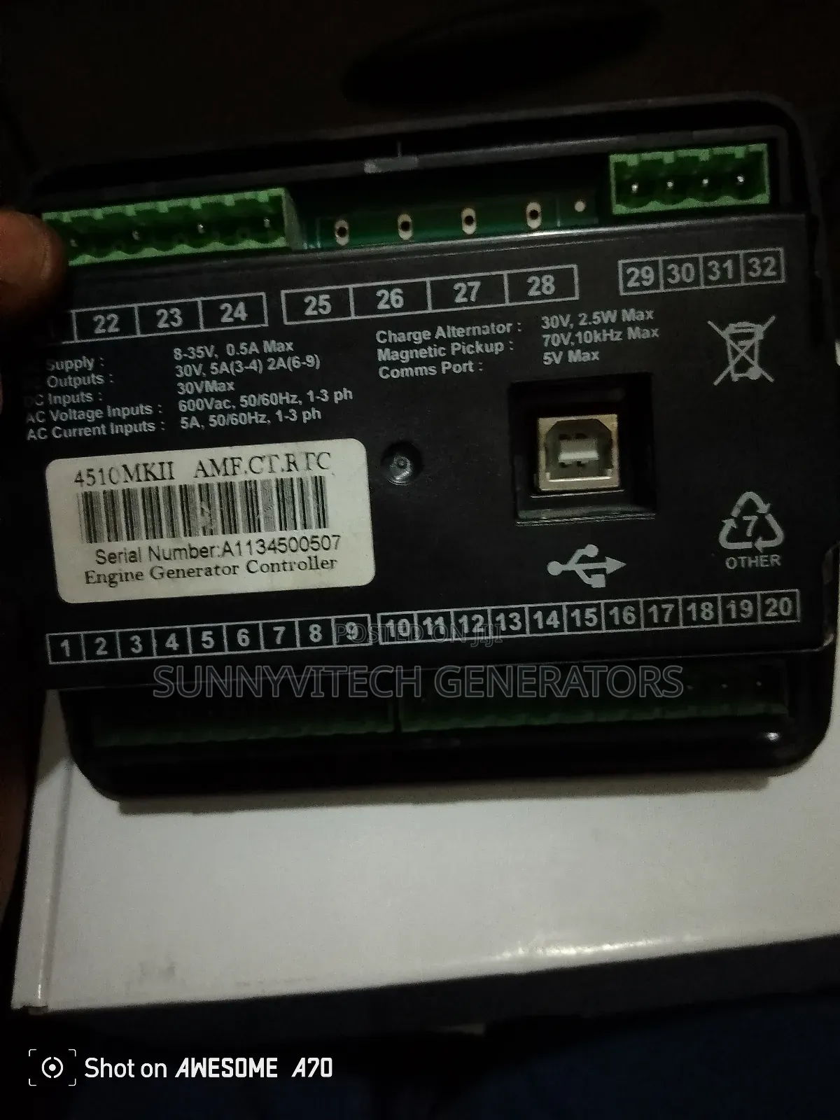 Auto Start Model 4510 Model Perkins Mantrac Generator