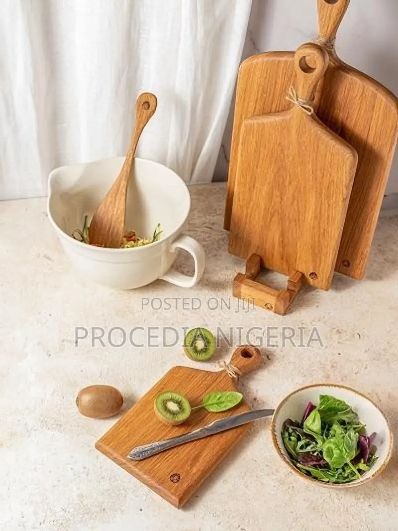 3-in-1 Wooden Cutting Board Set With Stand