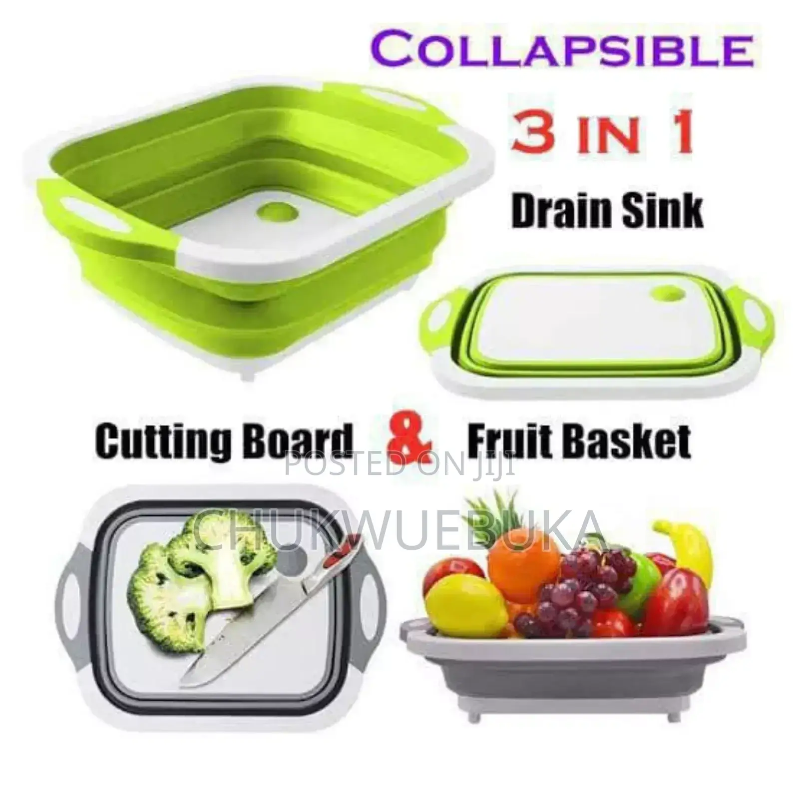 3in1 Colasible Chopping Board and Bow