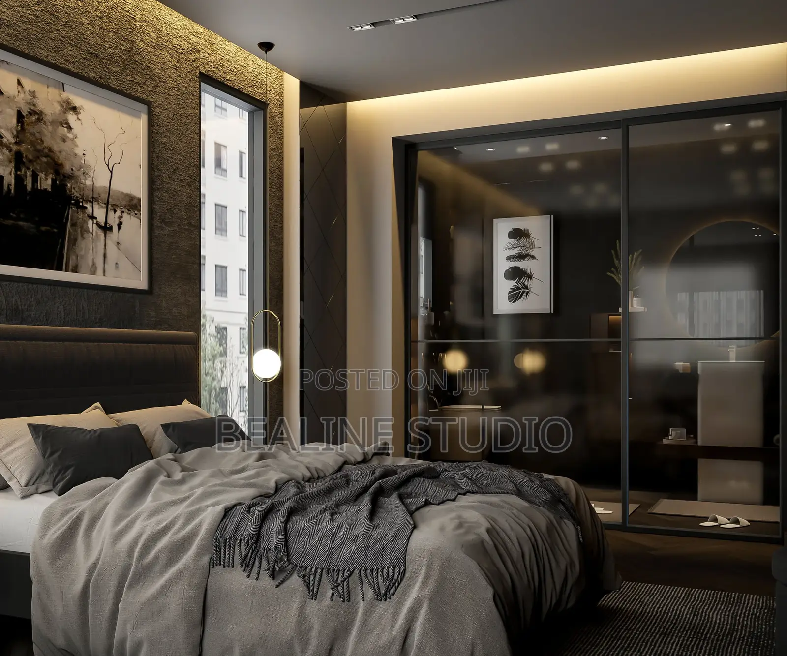 Bedroom and Bathroom Interior