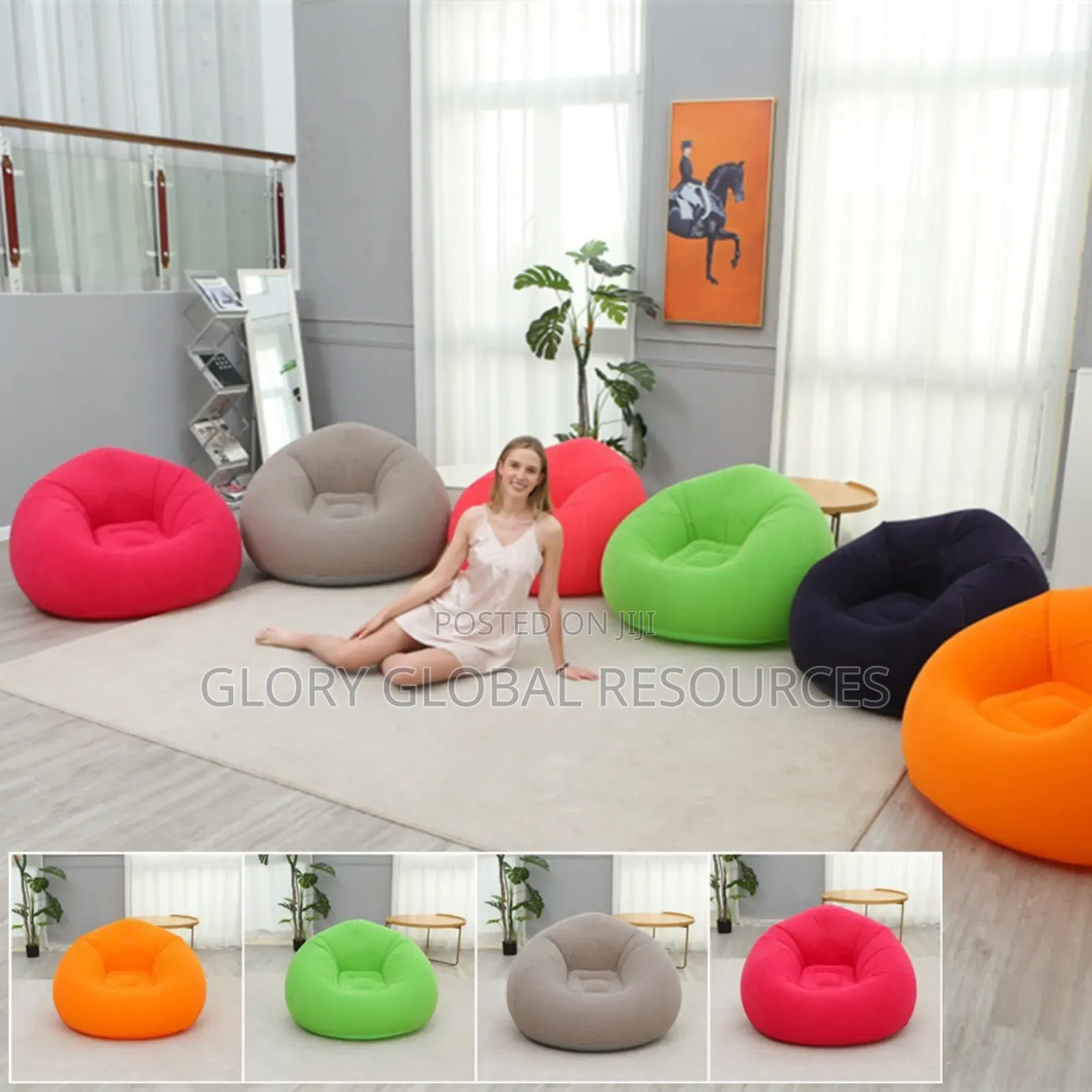 1pc Inflatable Bean Bag Indoor/Outdoor Sofa – Lounge Chair