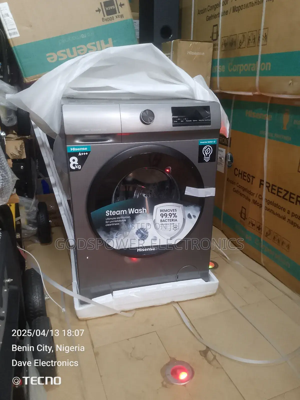 Hisense 8kg Smart Inverter Front Loader Washing Machine