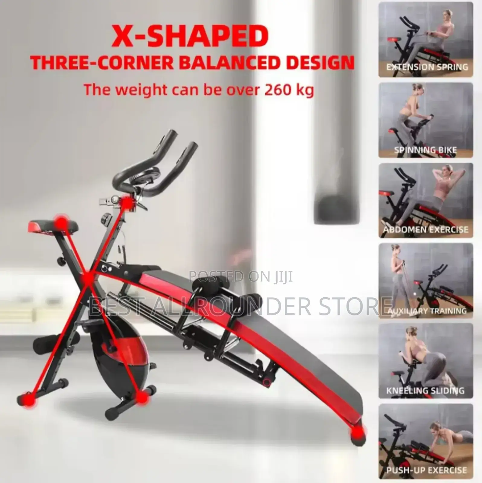 Brand New Multifunctional Sit Up Bench With Stationary Bike