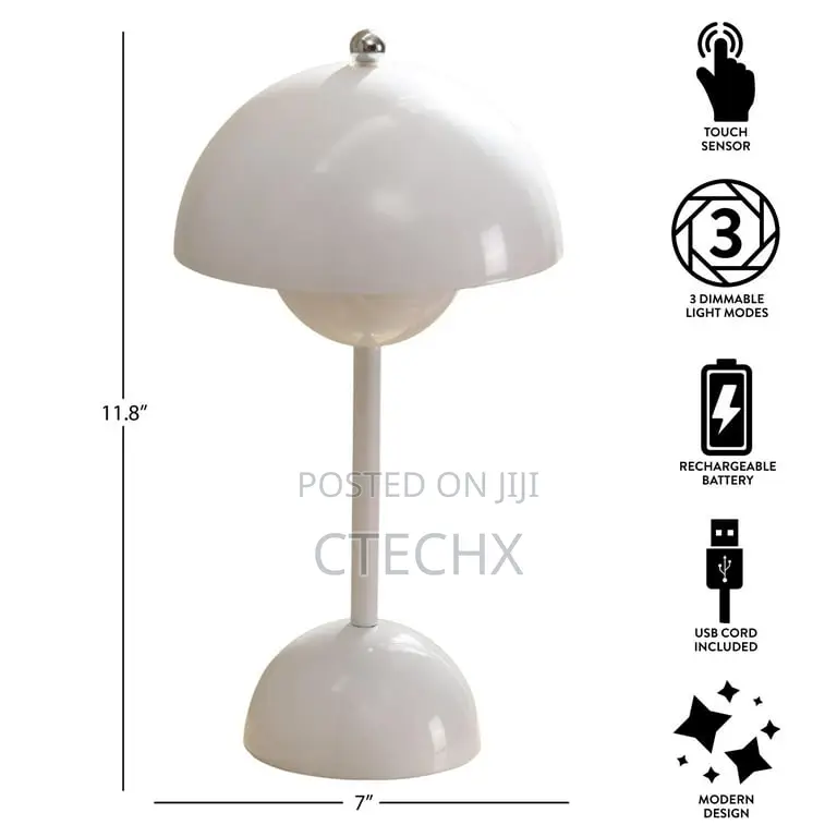 Flowerpot Mushroom Led Table Rechargeable Lamps