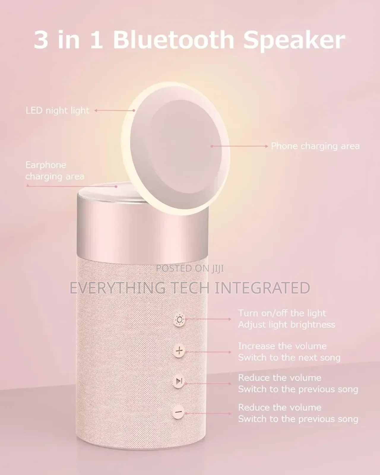 Colsur Bluetooth Speaker With Night Light, Magnetic