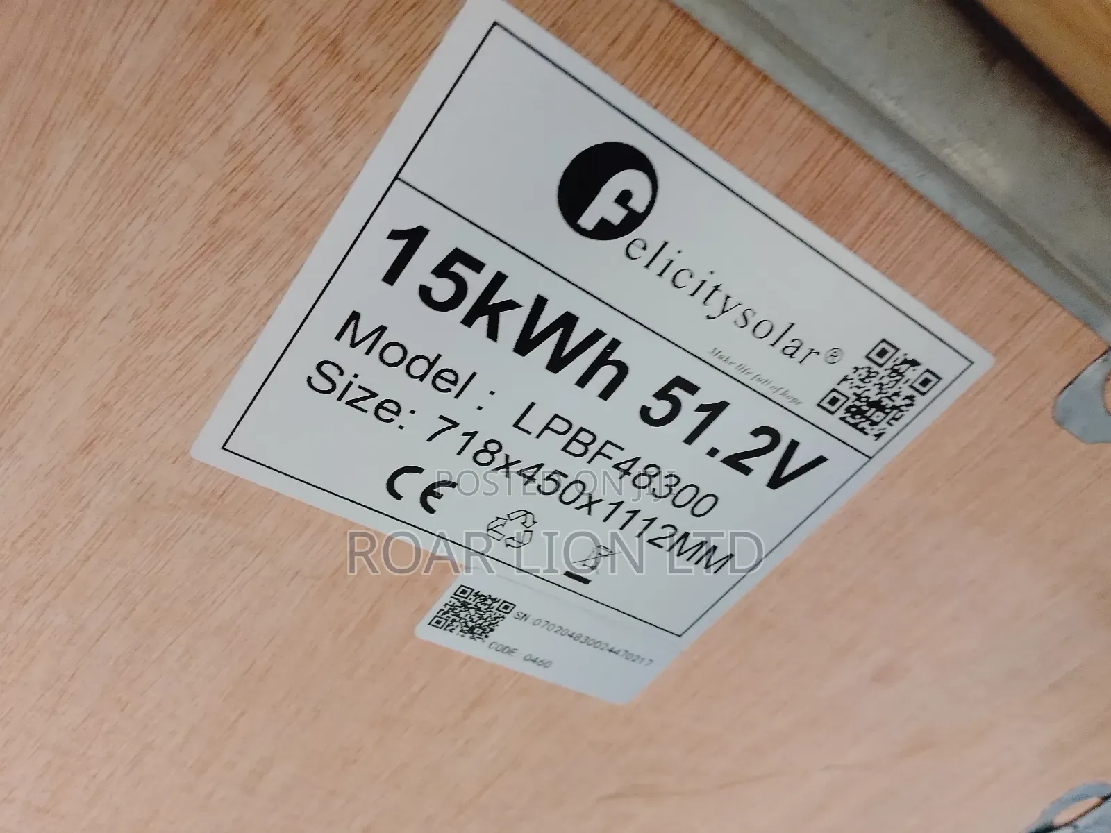 15kwh Felicity Lithium Battery