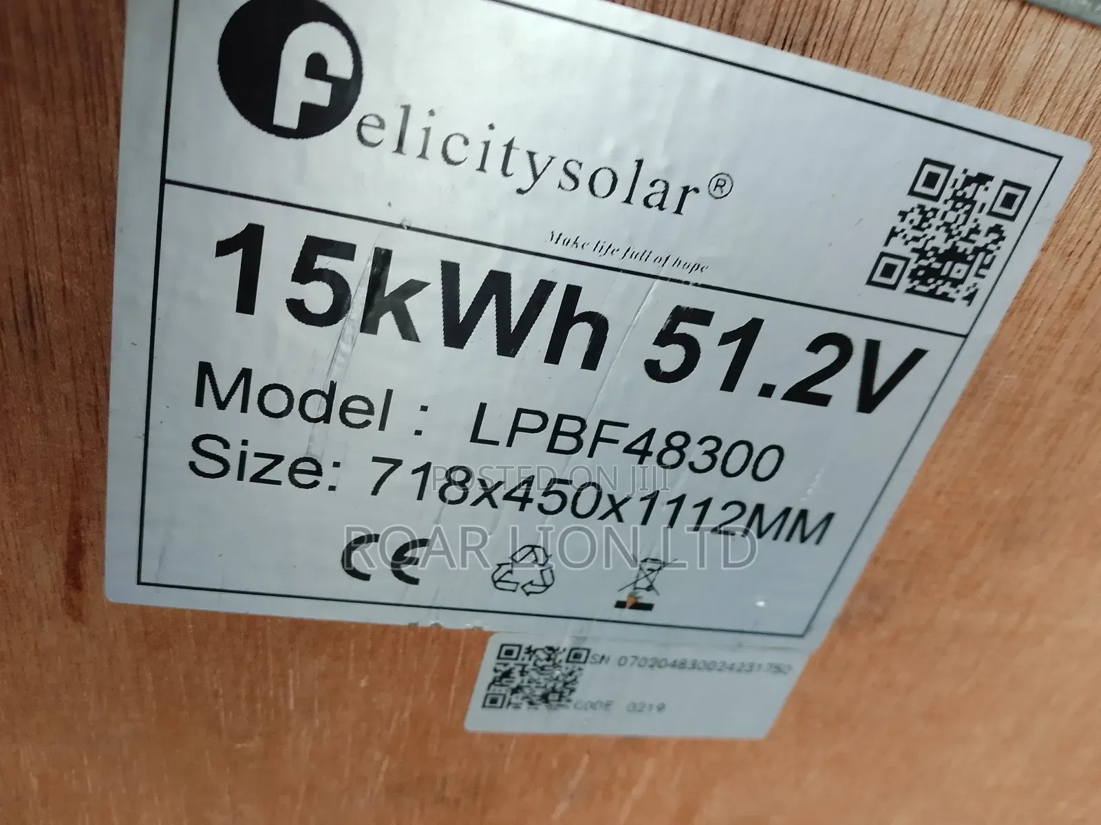 15kwh Felicity Lithium Battery