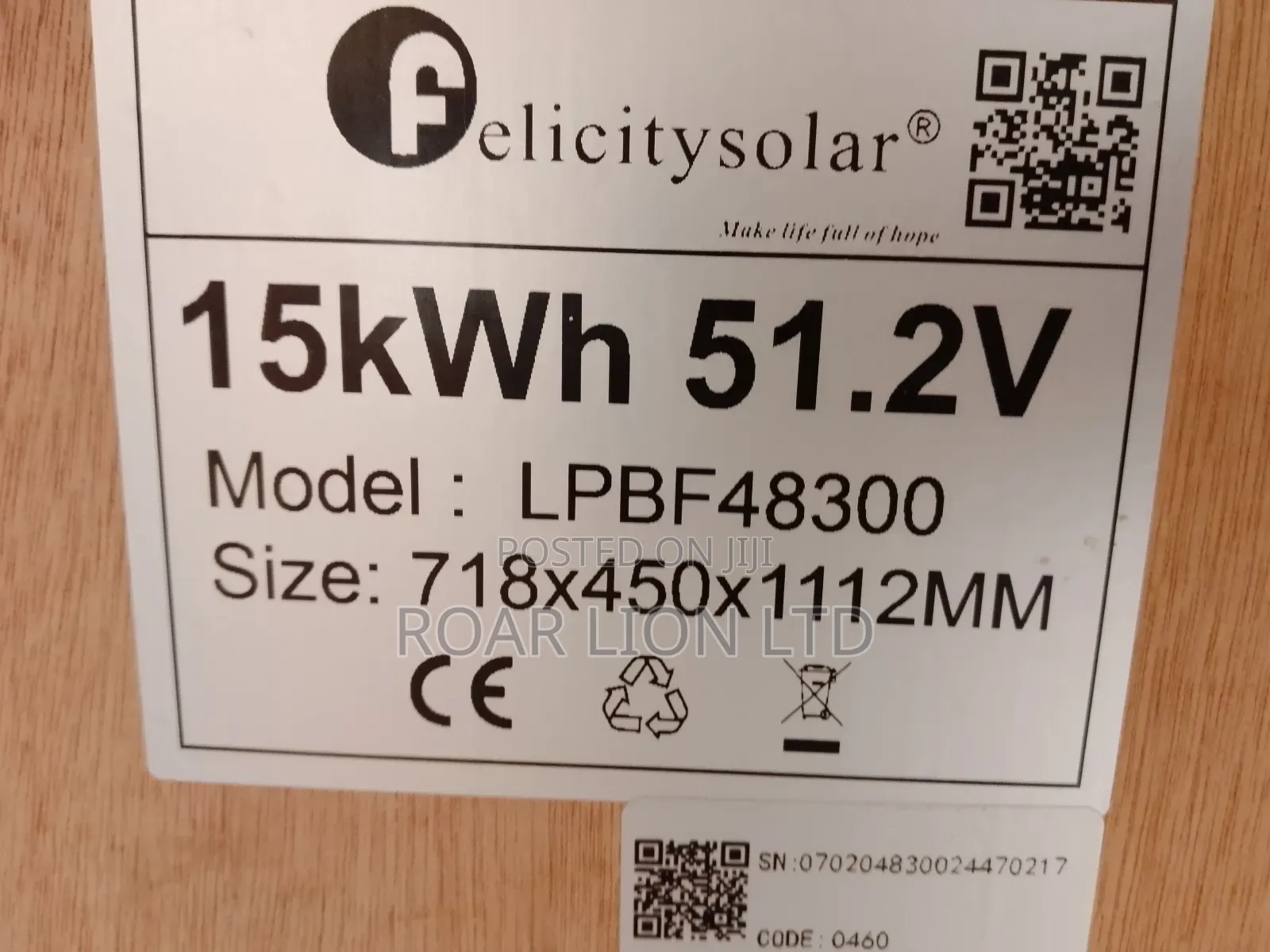 15kwh Felicity Lithium Battery