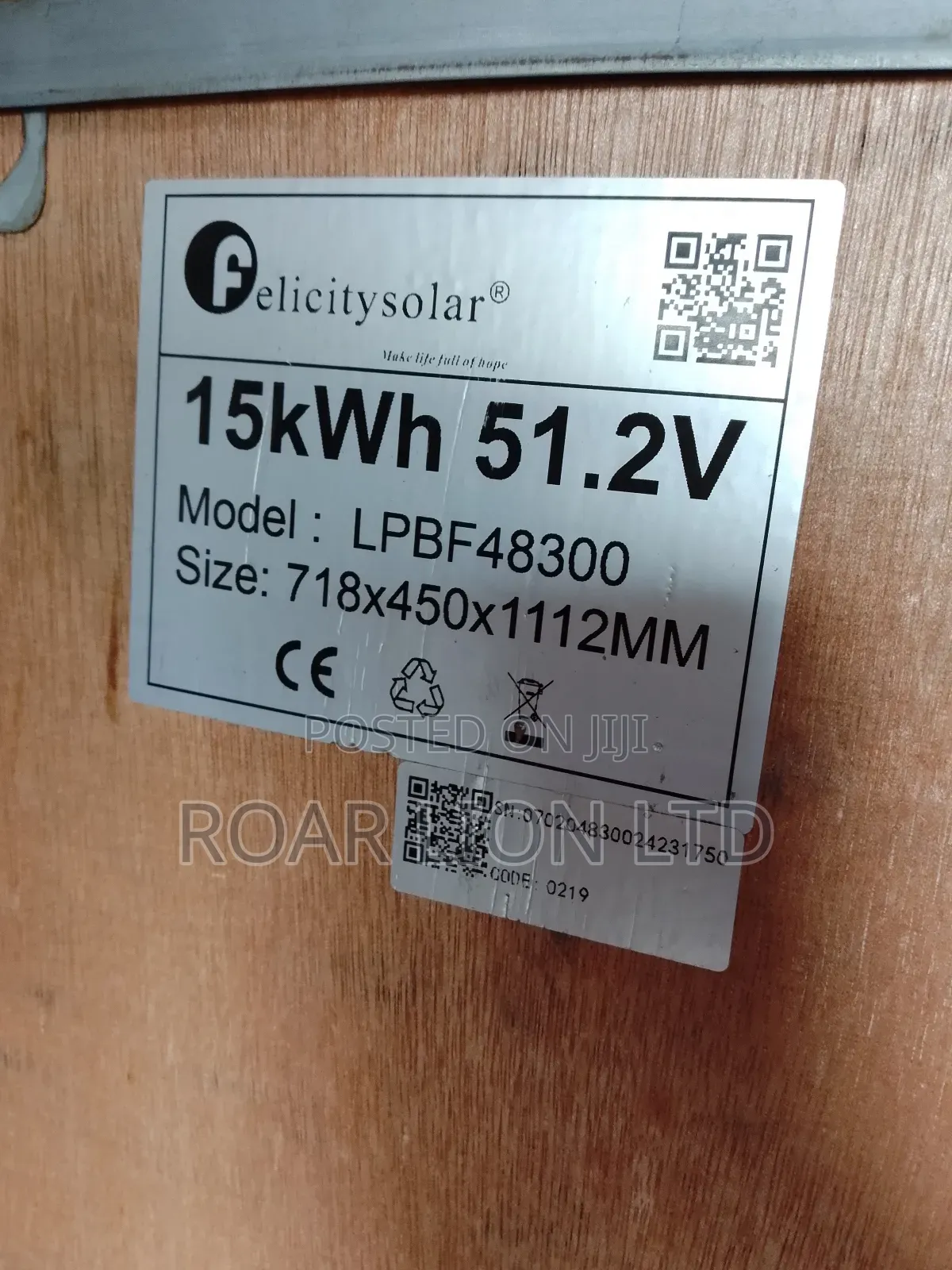 15kwh Felicity Lithium Battery