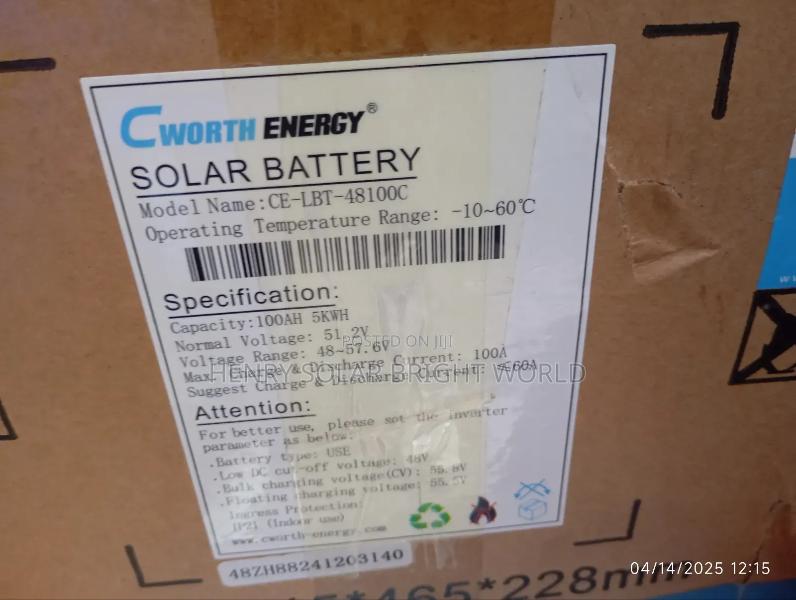 Cworth 5kwh 51.2v Lithium Battery