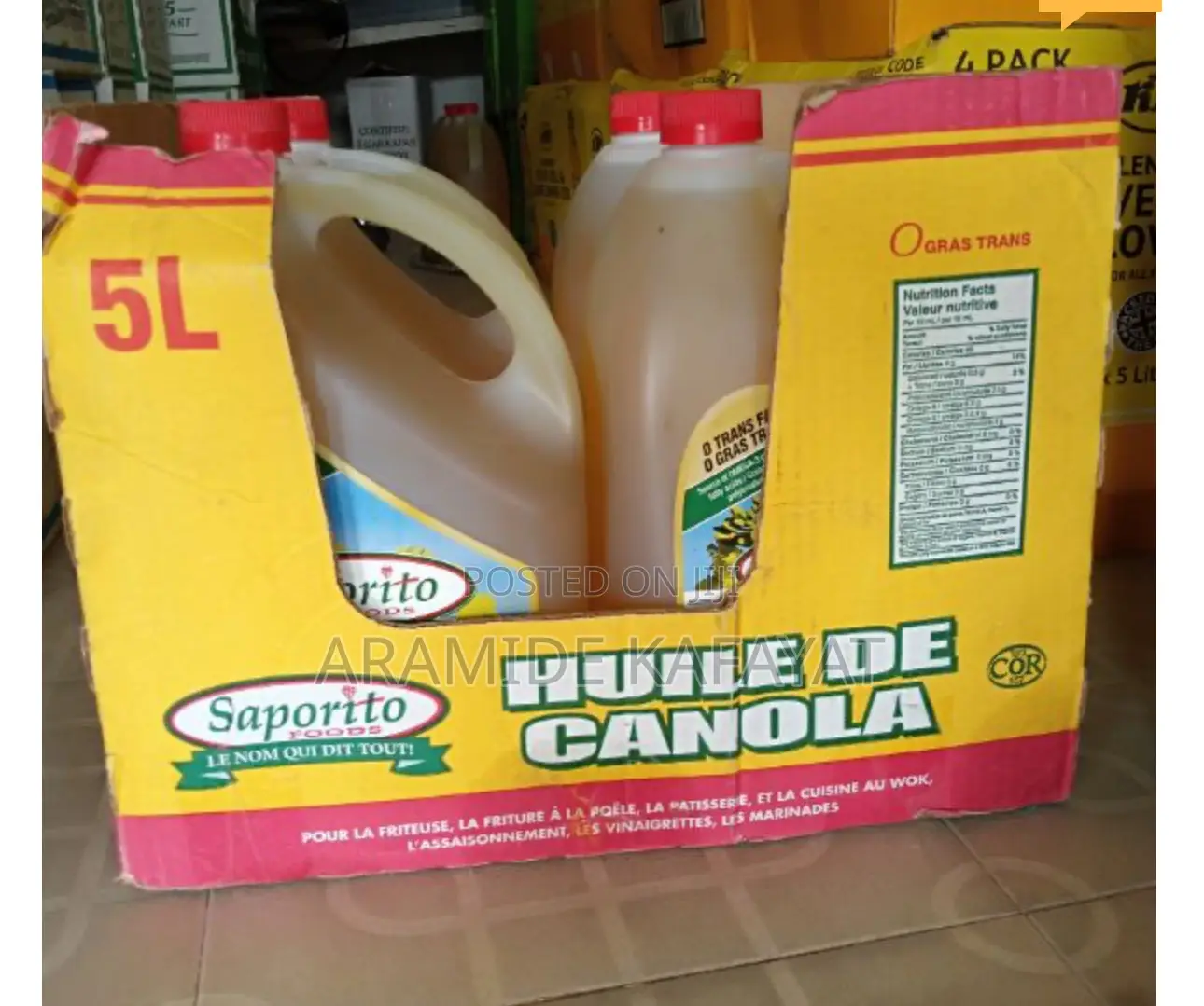 Saporito Canola Oil 5liters