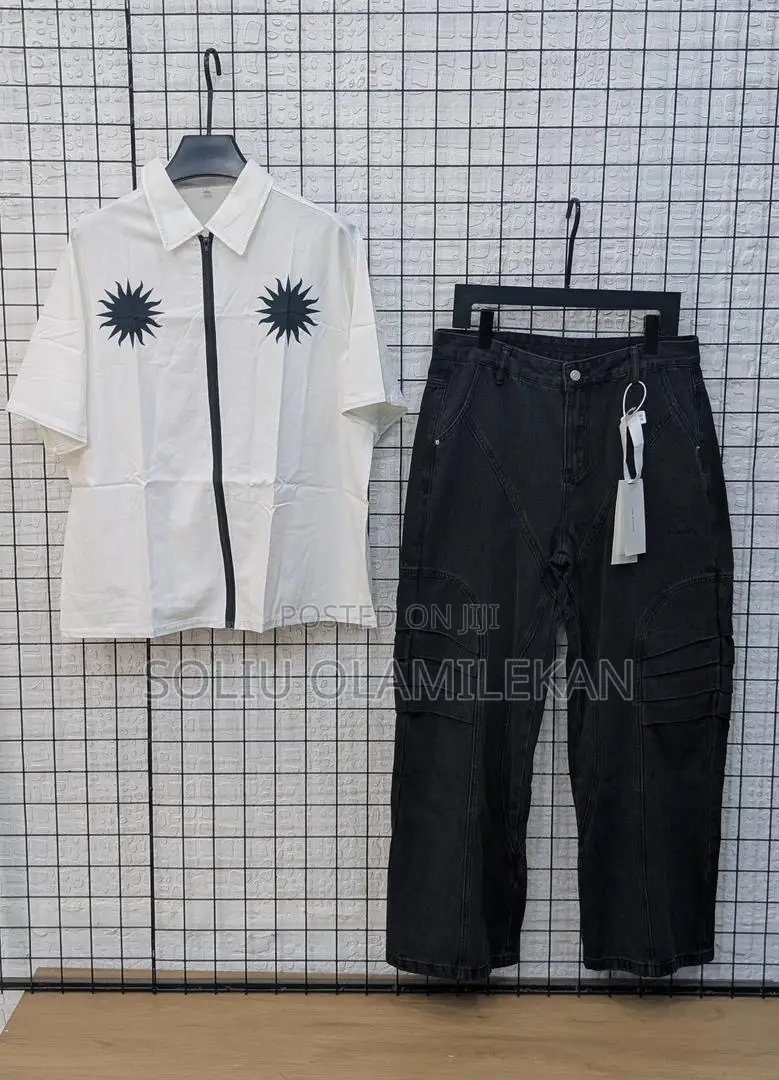 Notch Baggy Jean X Crop Zip Up Shirt