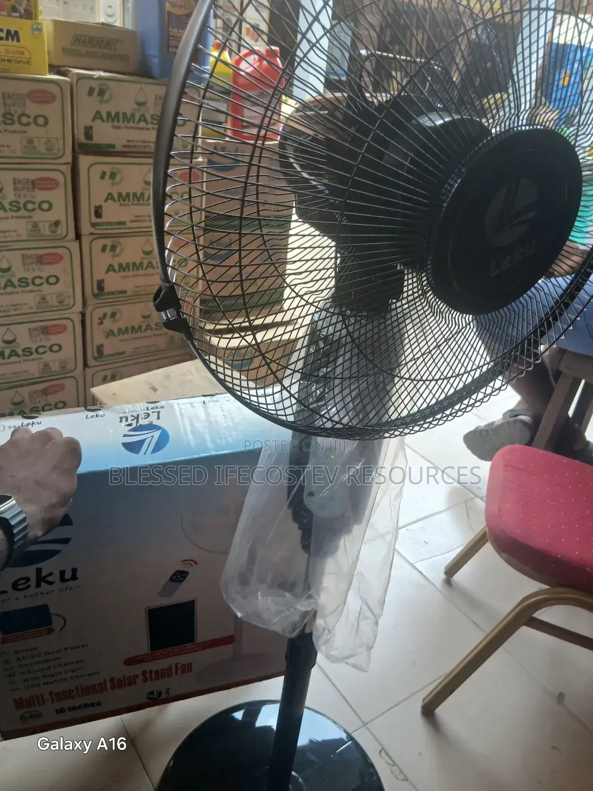 Solar and Chargeable Fan 16inches