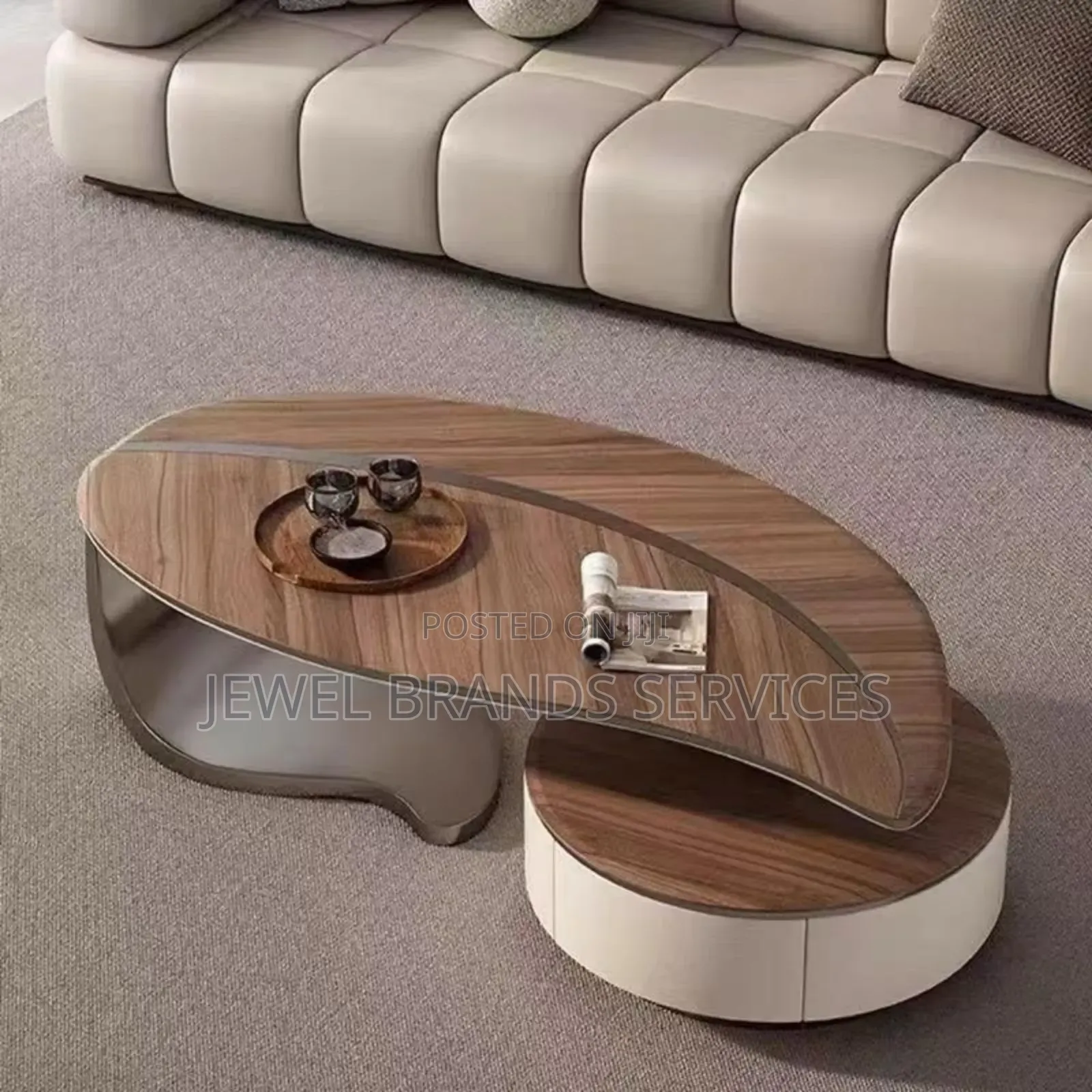 Modern Center Table Wood Top