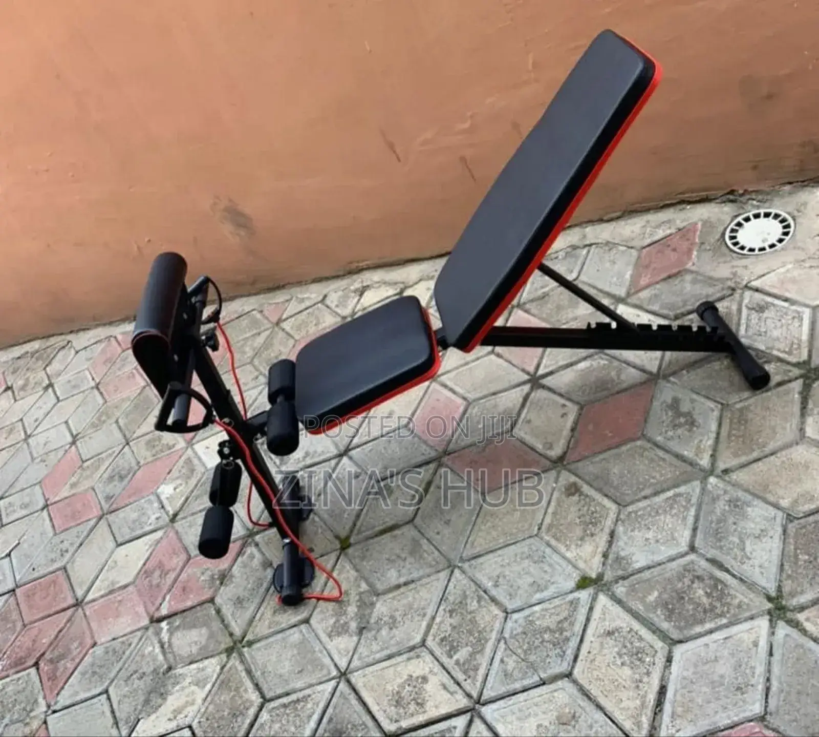 Adjustable Weight Bench With Curl Pad and Rope